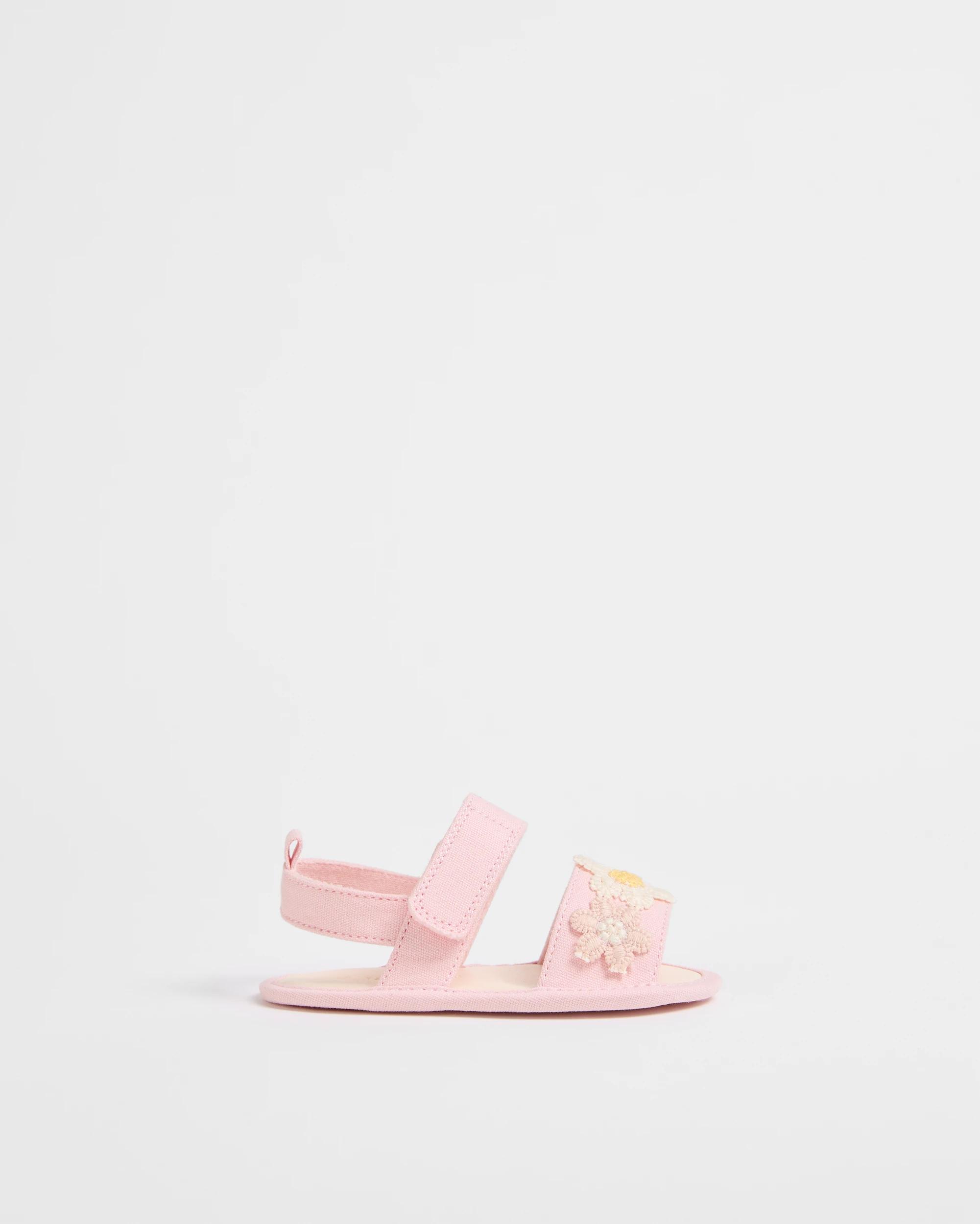 1 Target Baby Pre-Walker Crochet Flower Sandals PINK, 1 of 3