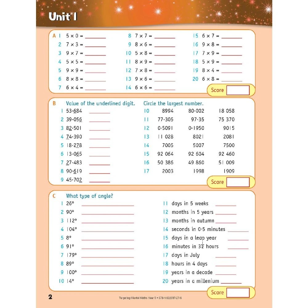 3 Targeting Mental Maths Year 5 2022 Edition, 3 of 10