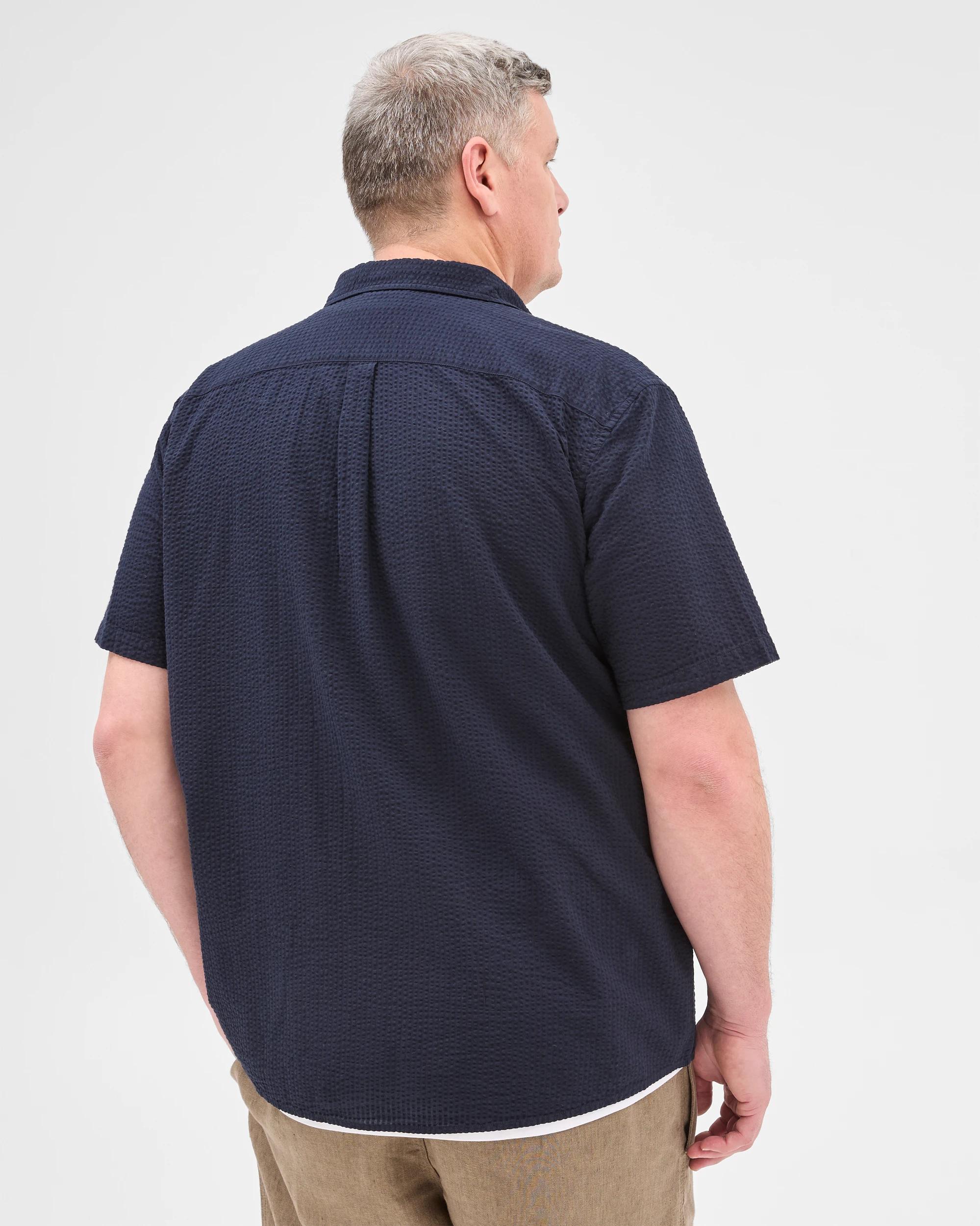 5 Target Plus Size Australian Cotton Seersucker Shirt NAVY, 5 of 5