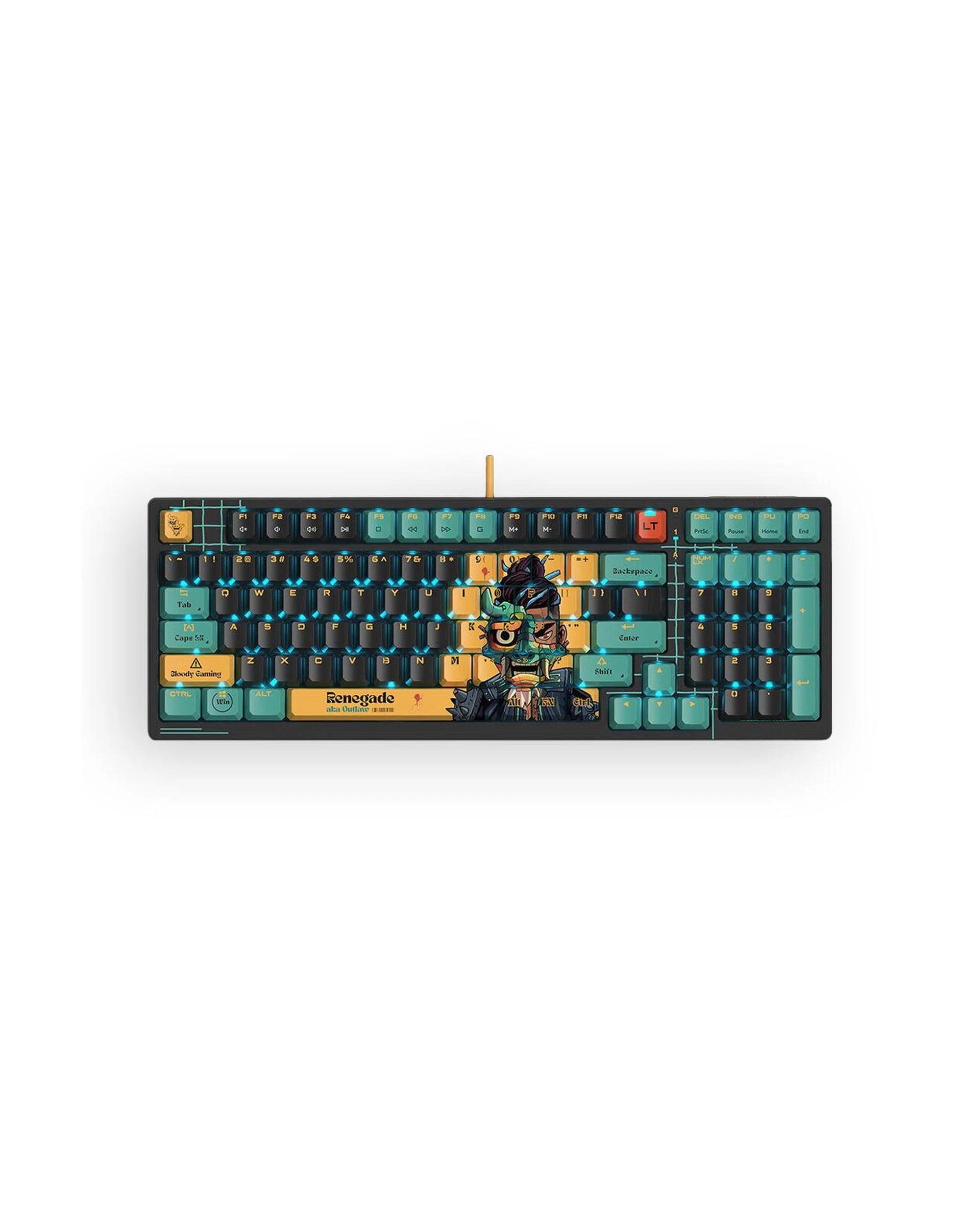 1 Bloody AT98 Renegade 98 Keys Adjustable Optical Switch Mechanical Keyboard, 1 of 6