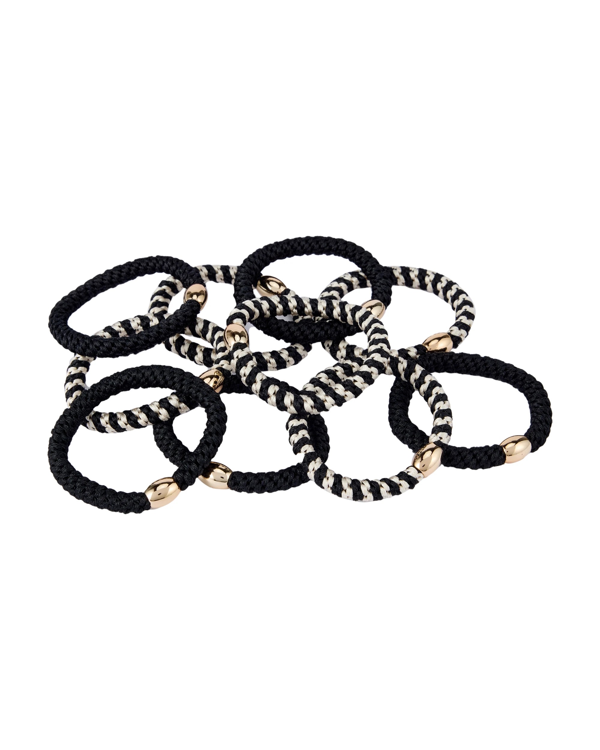 2 OXX Haircare 10 Piece Hair Elastics - Black and White, 2 of 3