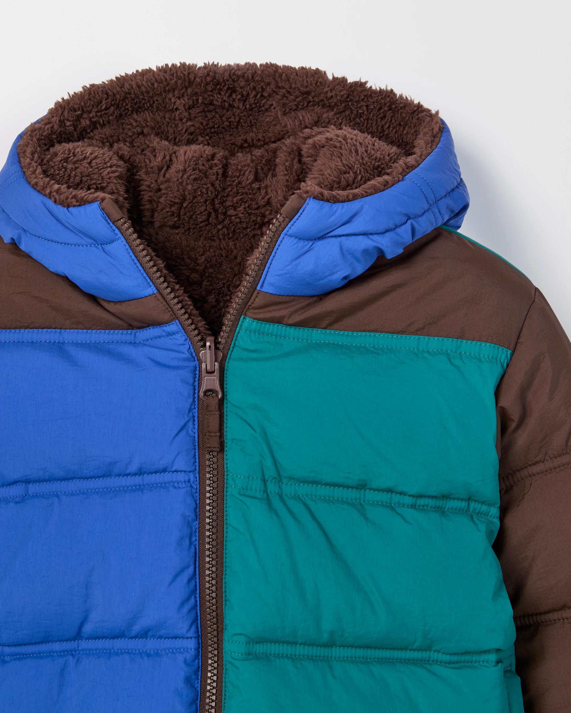 6 Target Kids Reversible Hooded Puffer Jacket BROWN/BLUE/GREEN, 6 of 7