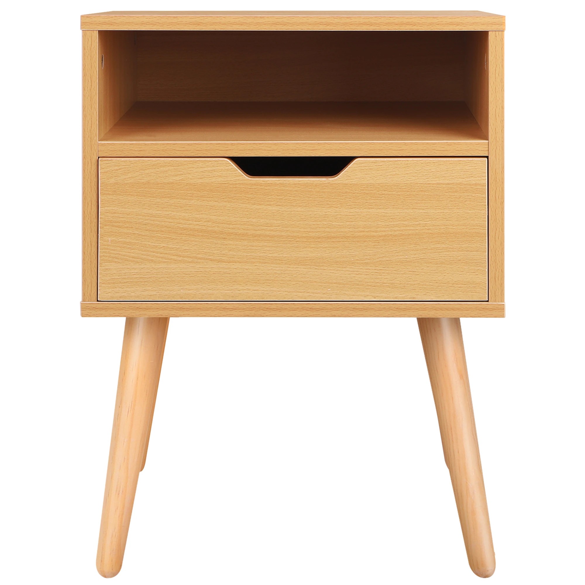 2 Alfordson Bedside Table Nightstand Side Storage Cabinet Scandinavian - Wood, 2 of 9