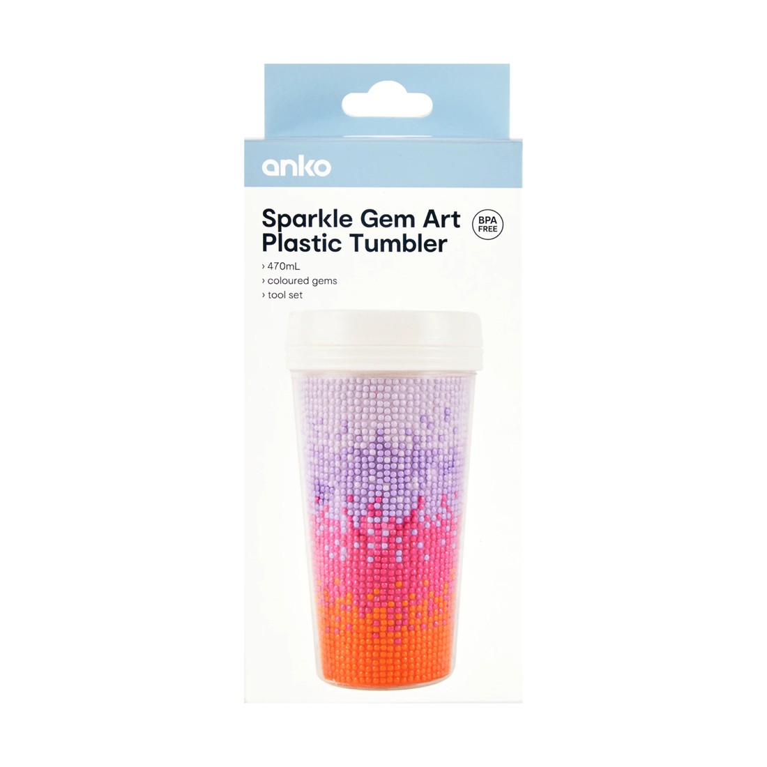 1 Sparkle Gem Art Plastic Tumbler - Ombre, 1 of 3