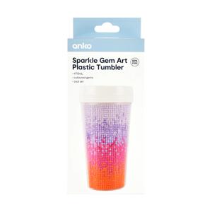 Sparkle Gem Art Plastic Tumbler - Ombre