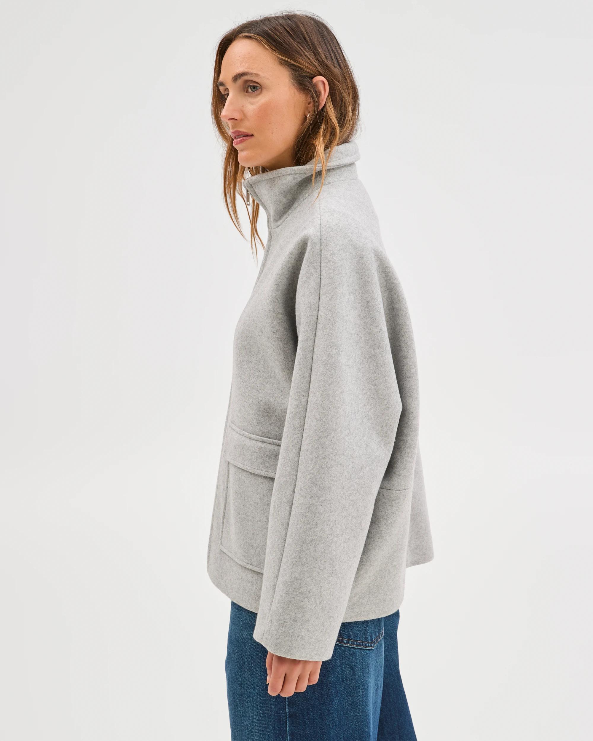 6 Target Woman Brushed Collar Zip Through Jacket GREY MARLE, 6 of 7
