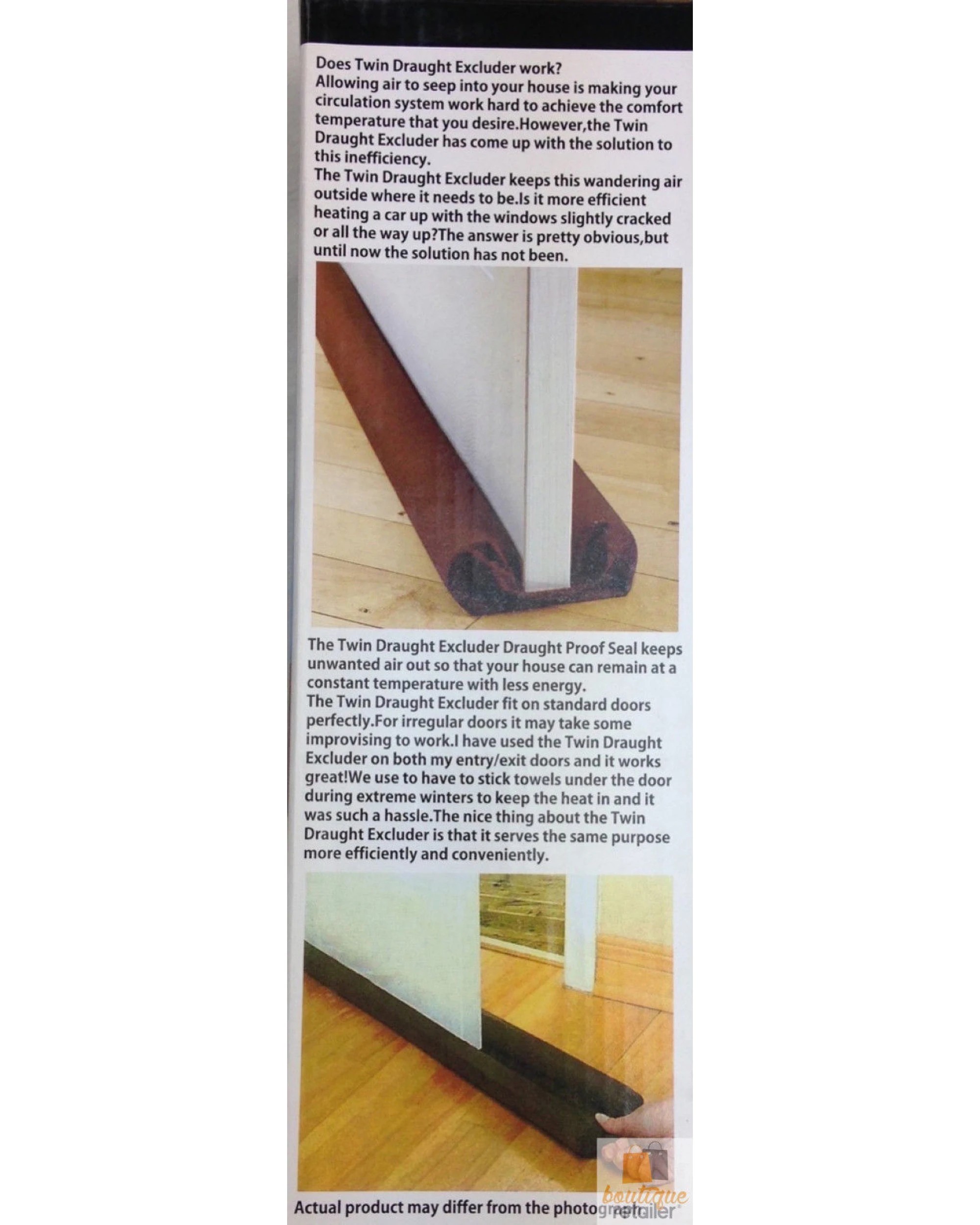 3 BR Home Twin Draft Stopper Double-Sided Door Guard Weather Seal, 3 of 5