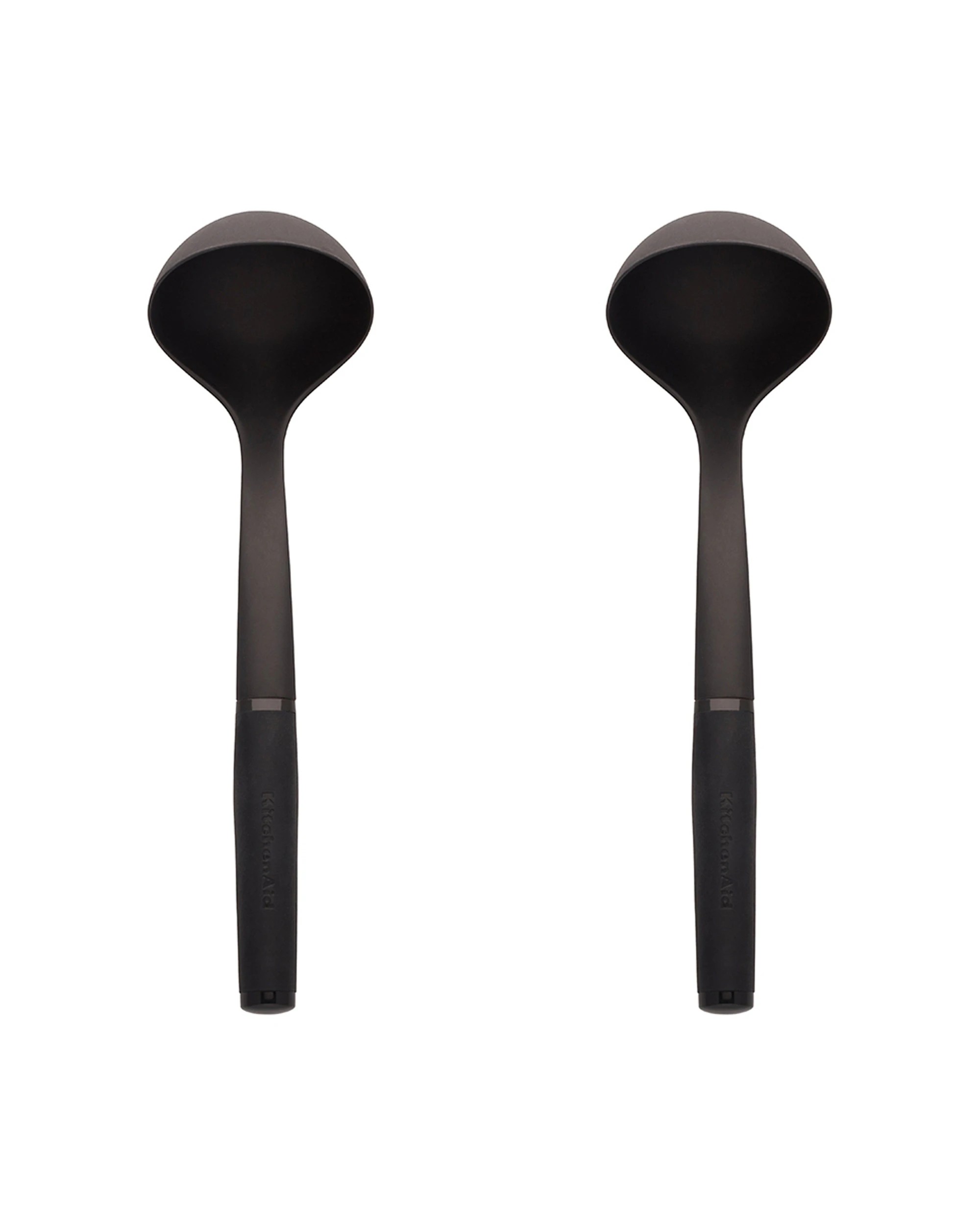 1 KitchenAid 2PK Nylon Soft Touch Ladle Heat Resistant Non-Slip Soft Grip - Black, 1 of 2