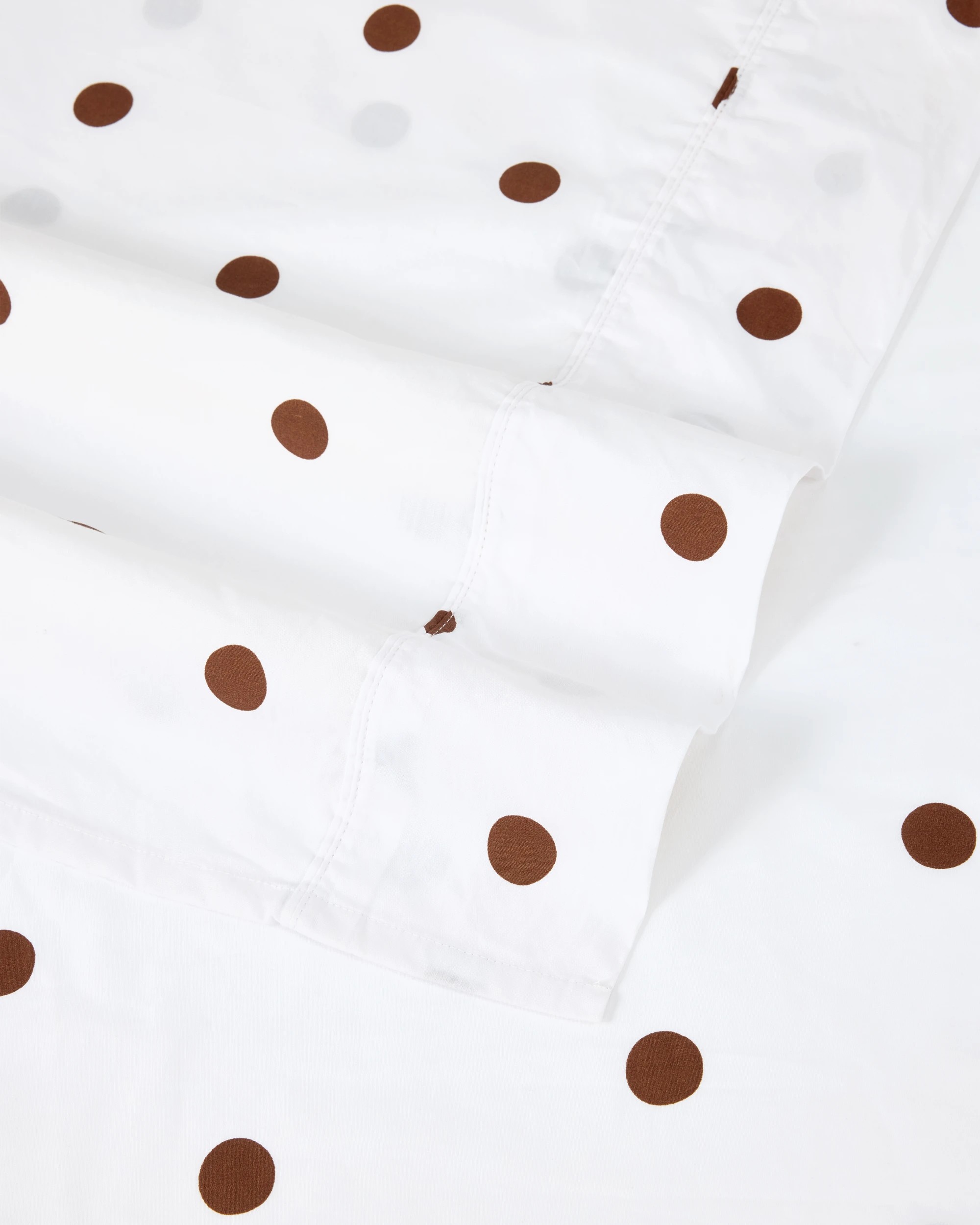 4 250 Thread Count Polka Dot Cotton Sheet Set - King Bed, Off White and Chocolate, 4 of 5