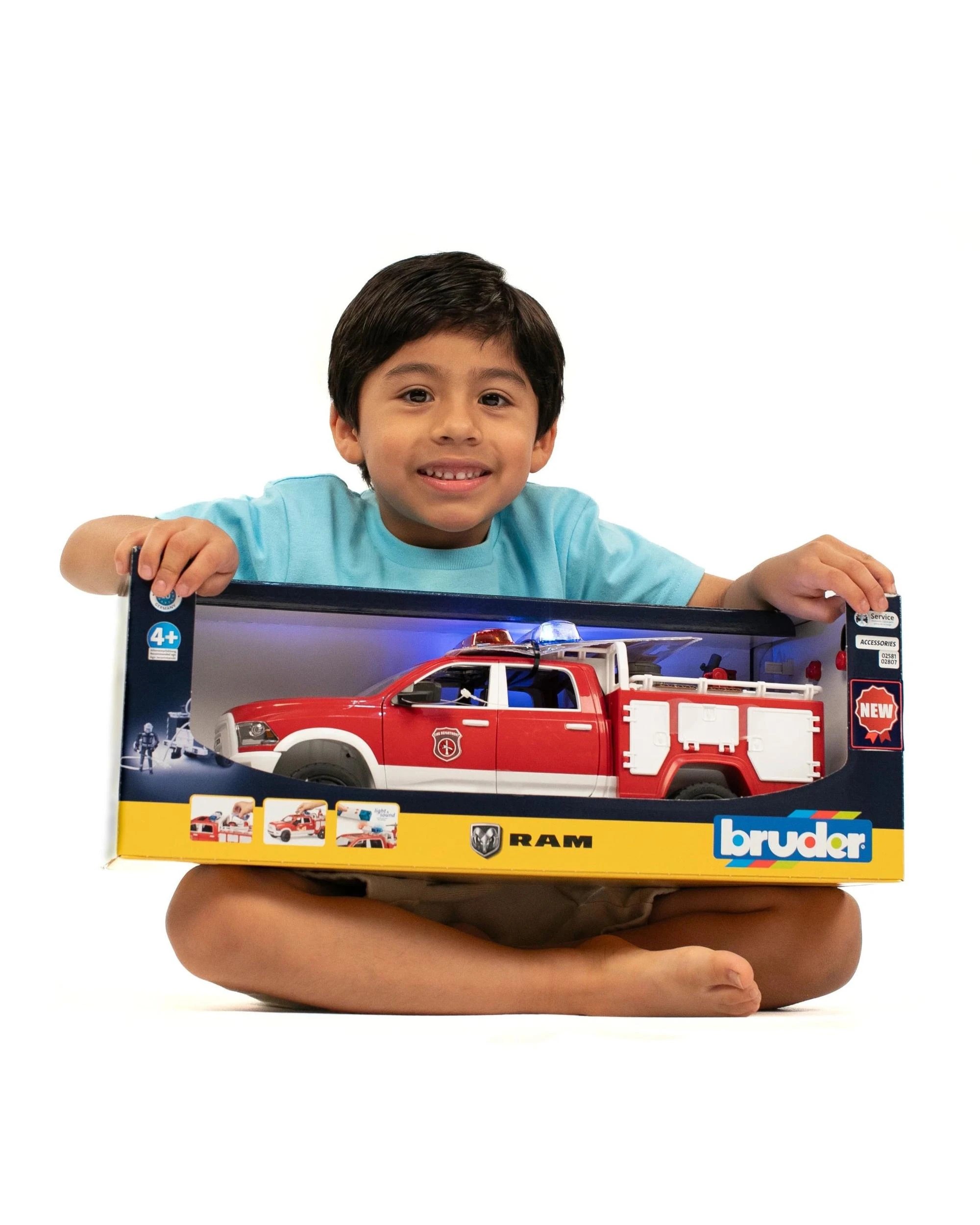 8 Bruder Emergency RAM 2500 Fire Engine Truck with Light and Sound Module - Red, 8 of 9