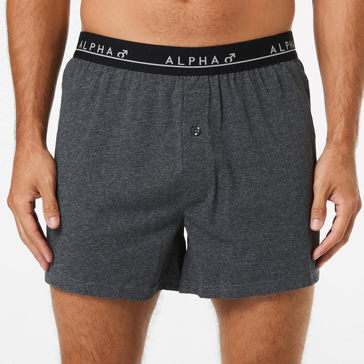 3 3 Pack Plain Jersey Boxers GREY NAVY CHARCOAL, 3 of 7