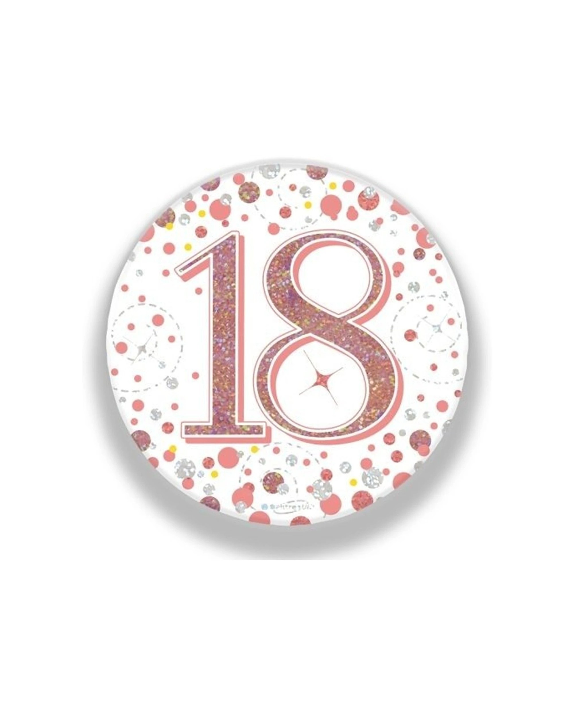 1 Alpen Sparkling Fizz Badge 18th Birthday 75mm Rose - Gold, 1 of 1