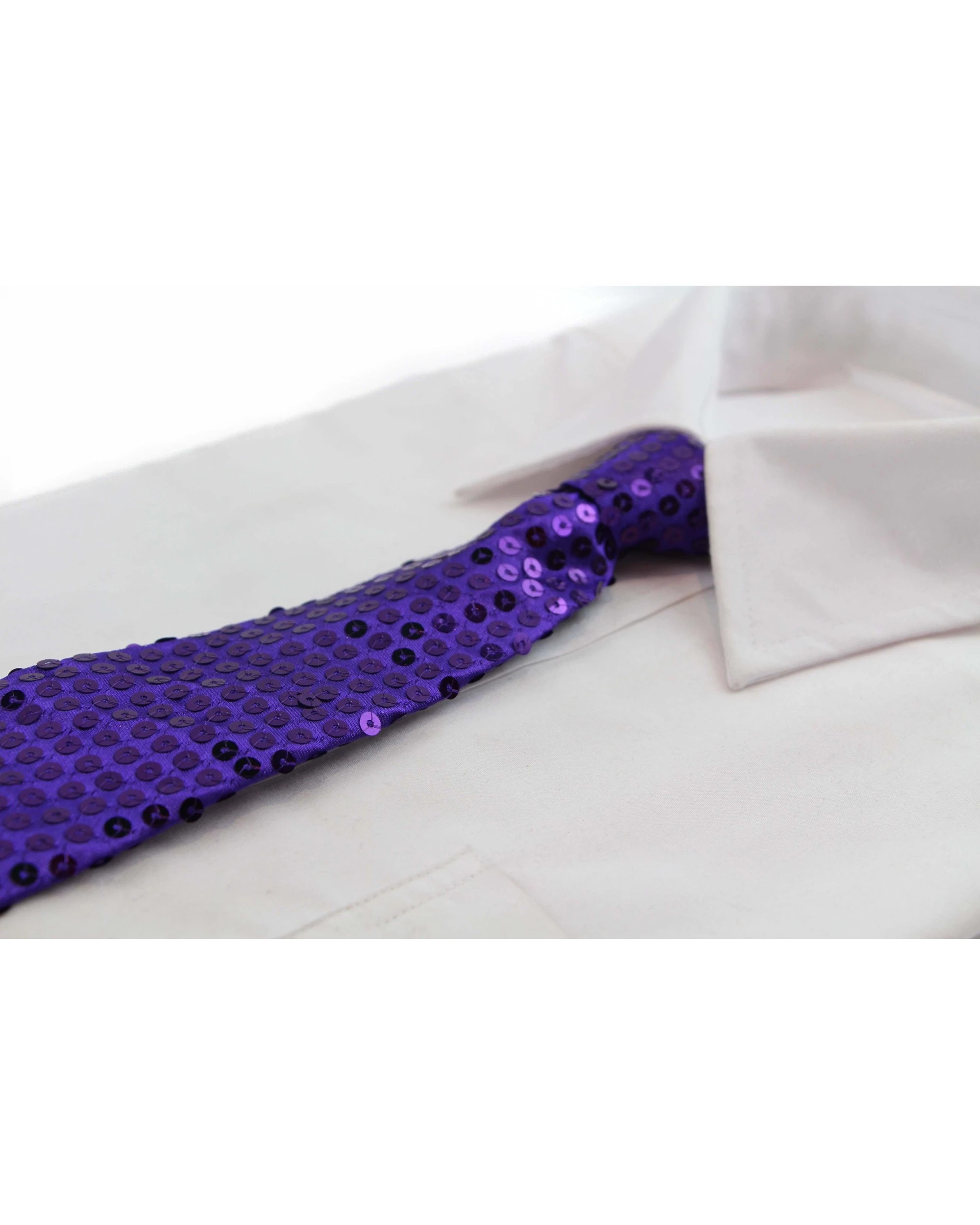 1 Zasel Teen Boys Kids Purple Sequin Elastic Neck Tie - Purple, 1 of 3