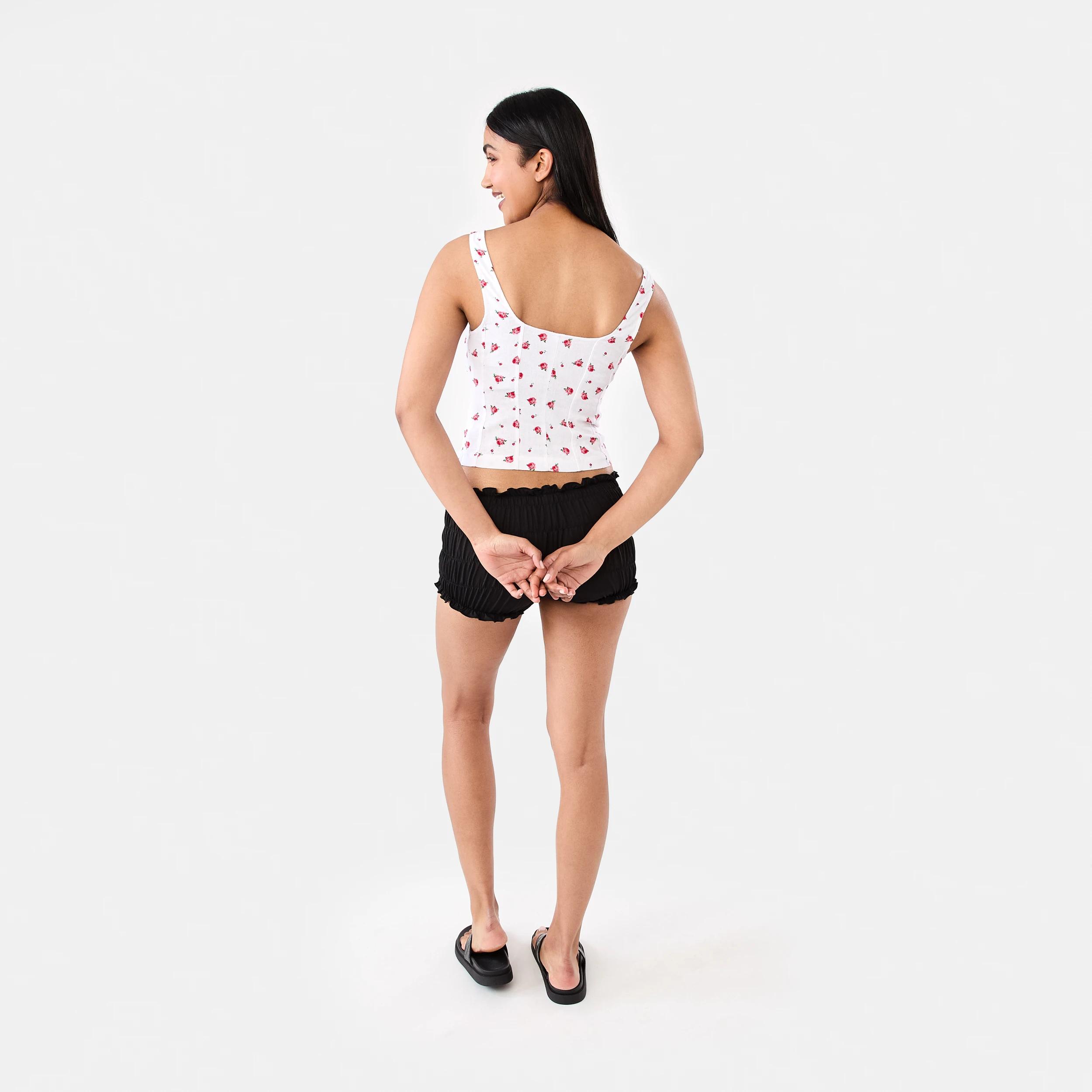 4 Linen Blend Sleeveless Corset Top Rosebud, 4 of 8