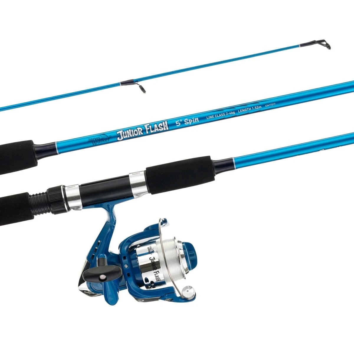 1 Jarvis Walker Junior Flash Spin Combo - 5ft., Blue, 1 of 6