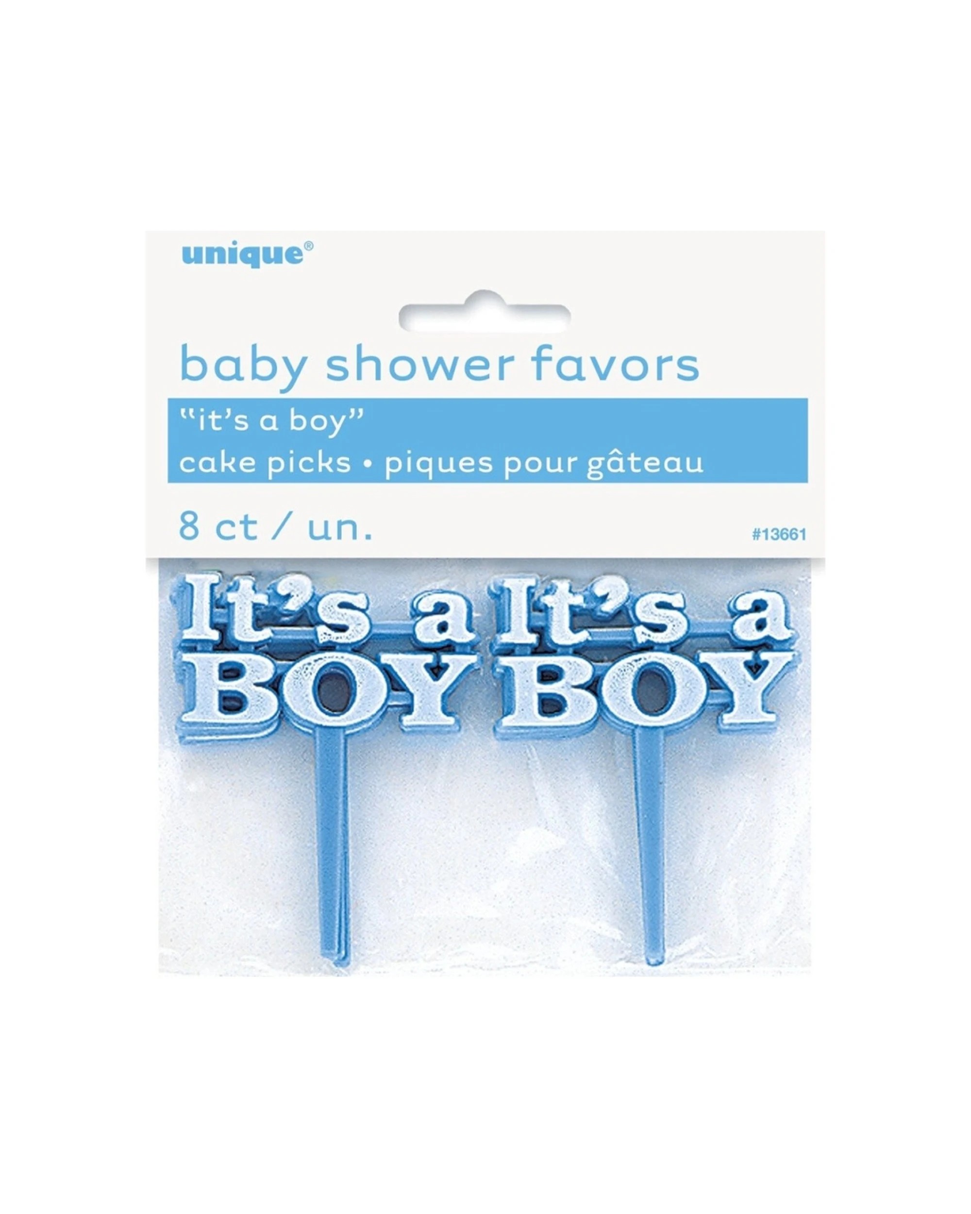 1 Meteor Party 8pc Cake Picks Baby Shower Decorations Its a Boy - Blue, 1 of 1