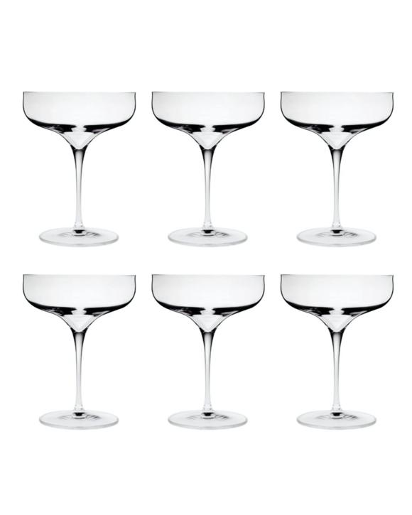Luigi Bormioli Vinea Champagne Coupe Glasses 300ml 6 Pack - Clear