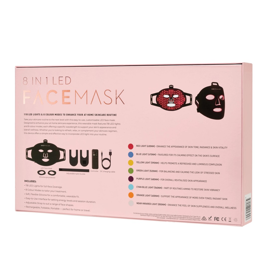 2 One-V Salon 8-in-1 LED Face Mask, 2 of 4