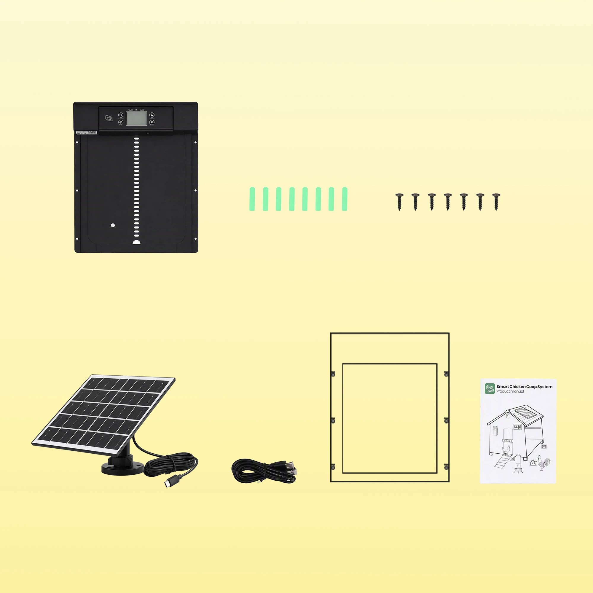 9 Giantz Automatic Chicken Coop Door 37cm Solar Powered Smart App Control- Black, 9 of 10