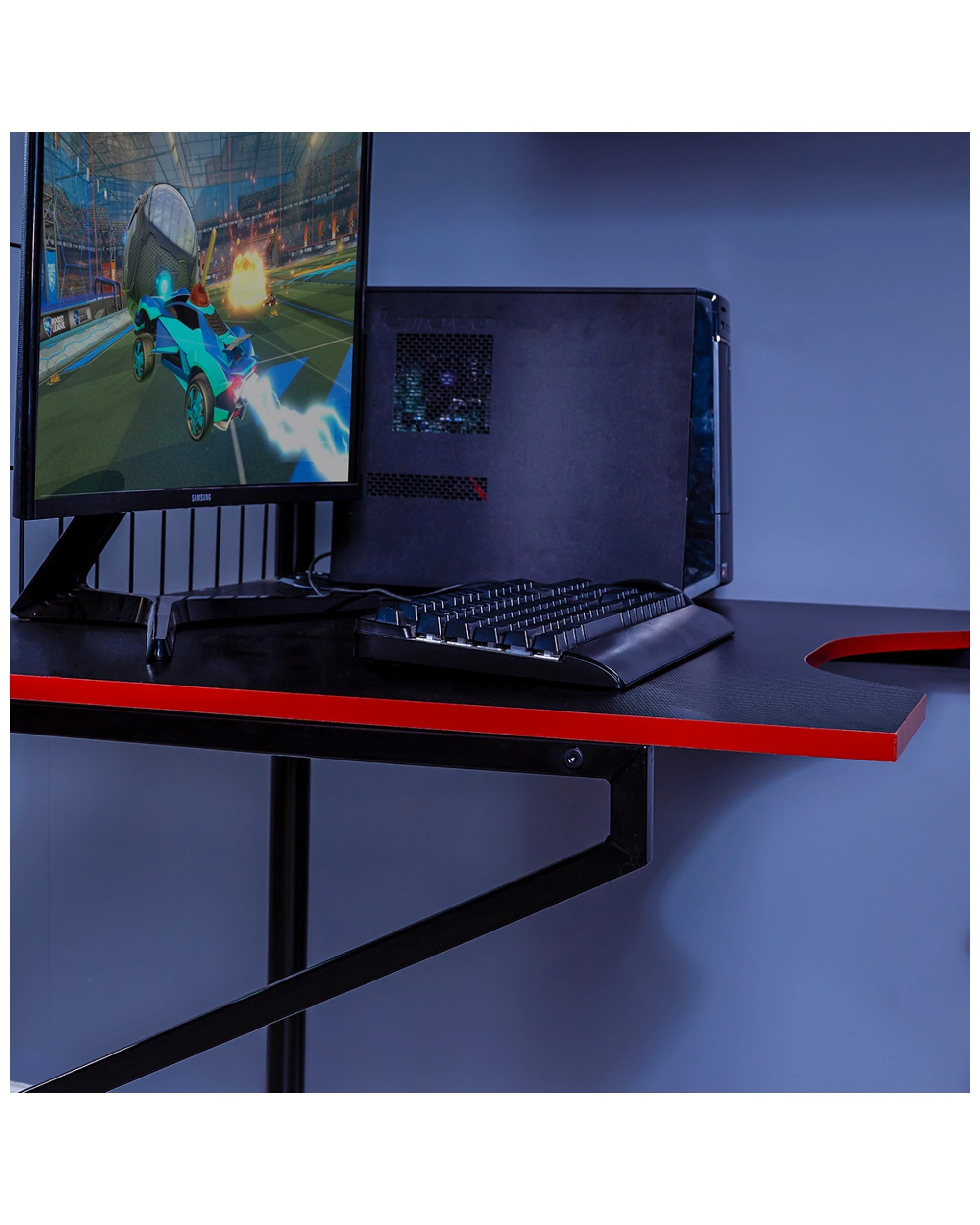 5 X Rocker Icarus Xl High Sleeper Pc Gaming Single Bunk Bed Frame W/ Built In Desk
 - Black, 5 of 6