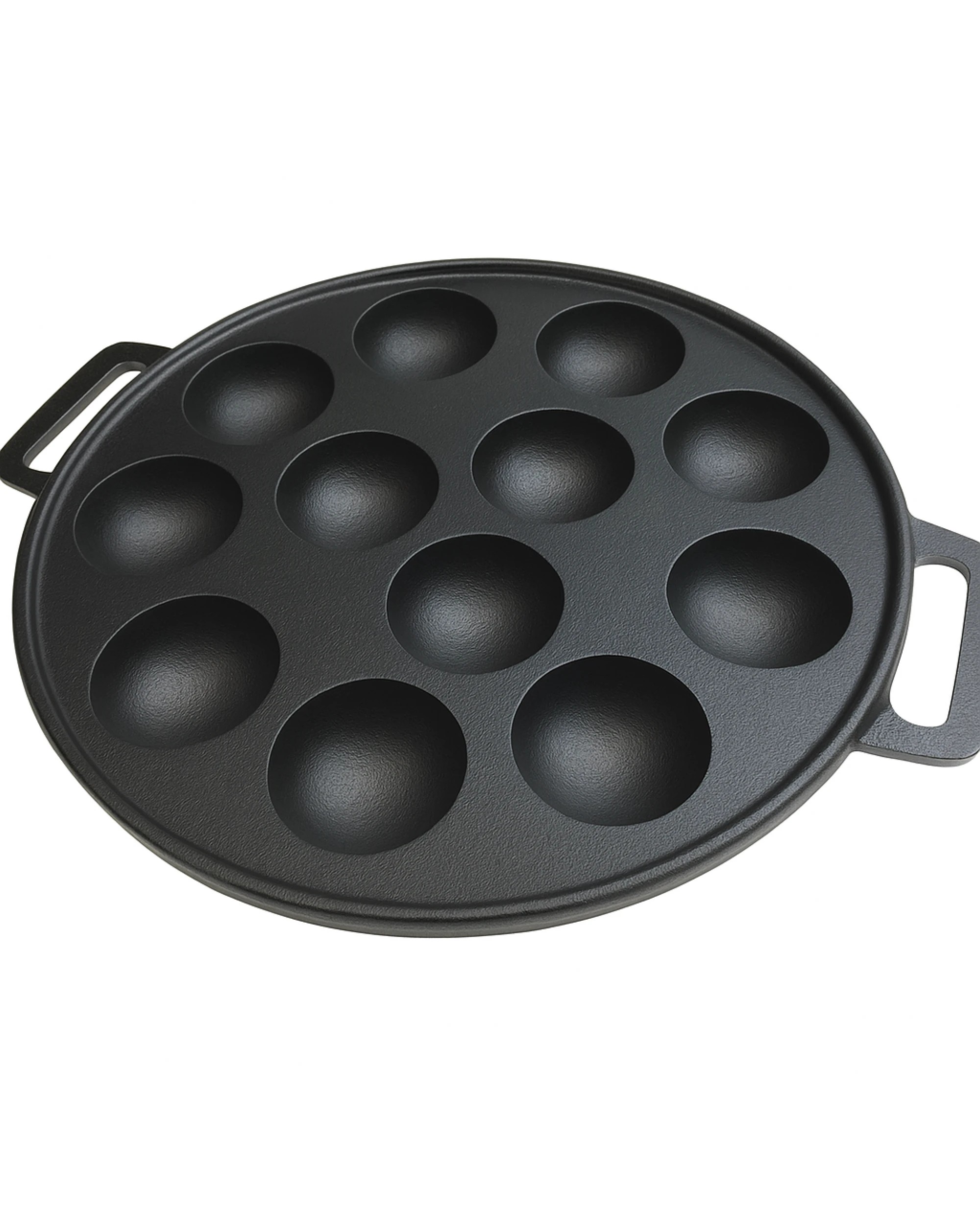 4 Br Home 12 Dimple Cast Iron Poffertjes Mini Dutch Pancake Cake Pan With Handles Maker, 4 of 5