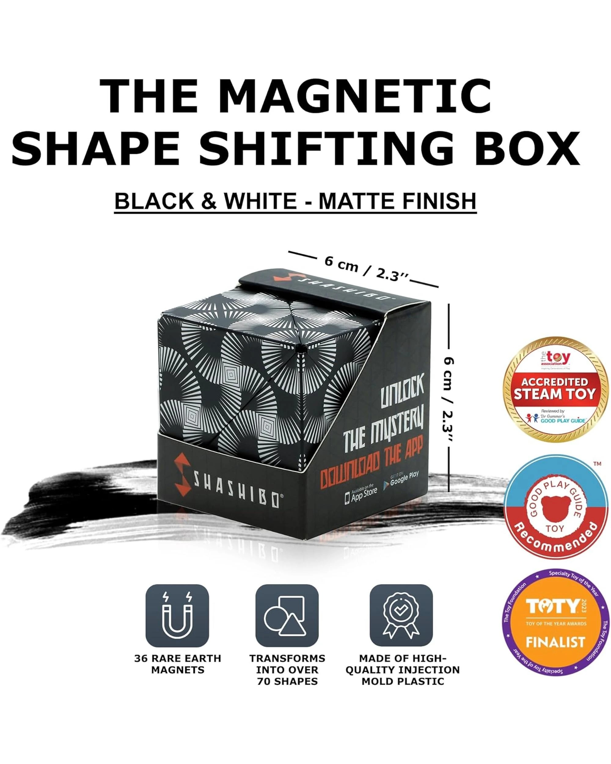 2 Shashibo Shape Shifting Box - White and Black, 2 of 6