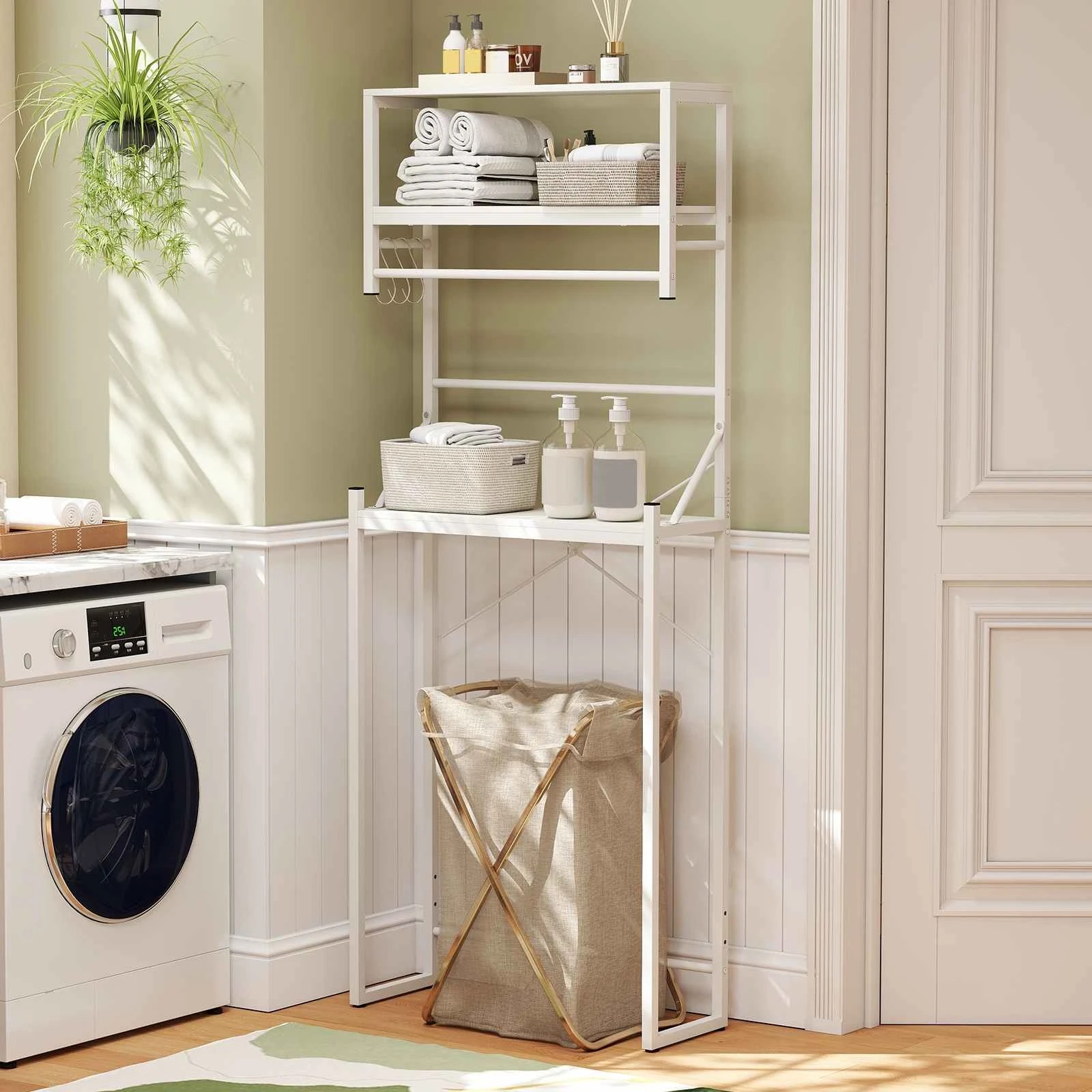3 Costway Over Toilet Storage Rack Bathroom Cabinet Open Shelf w/Towel Holder Laundry Organizer, 3 of 5