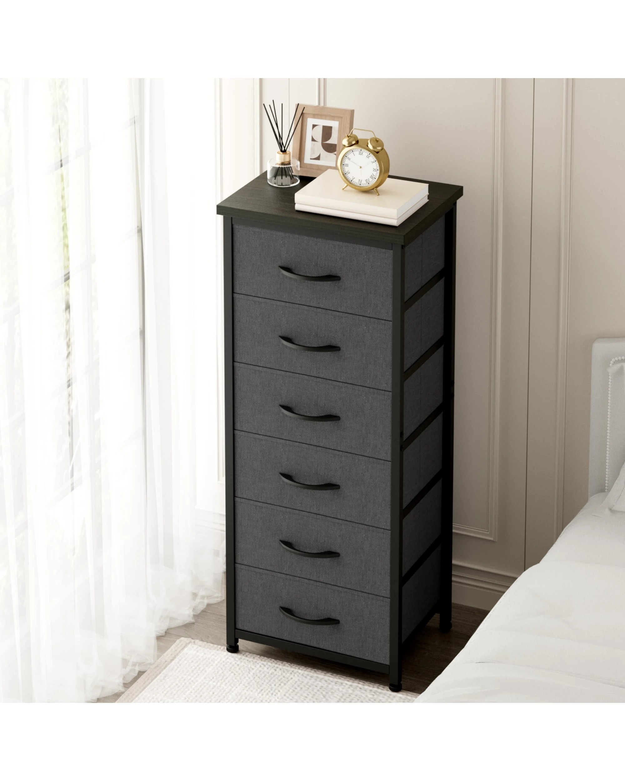 5 Advwin Tall Dresser for Bedroom with 6 Drawers & Adjustable Feet - Black, 5 of 10
