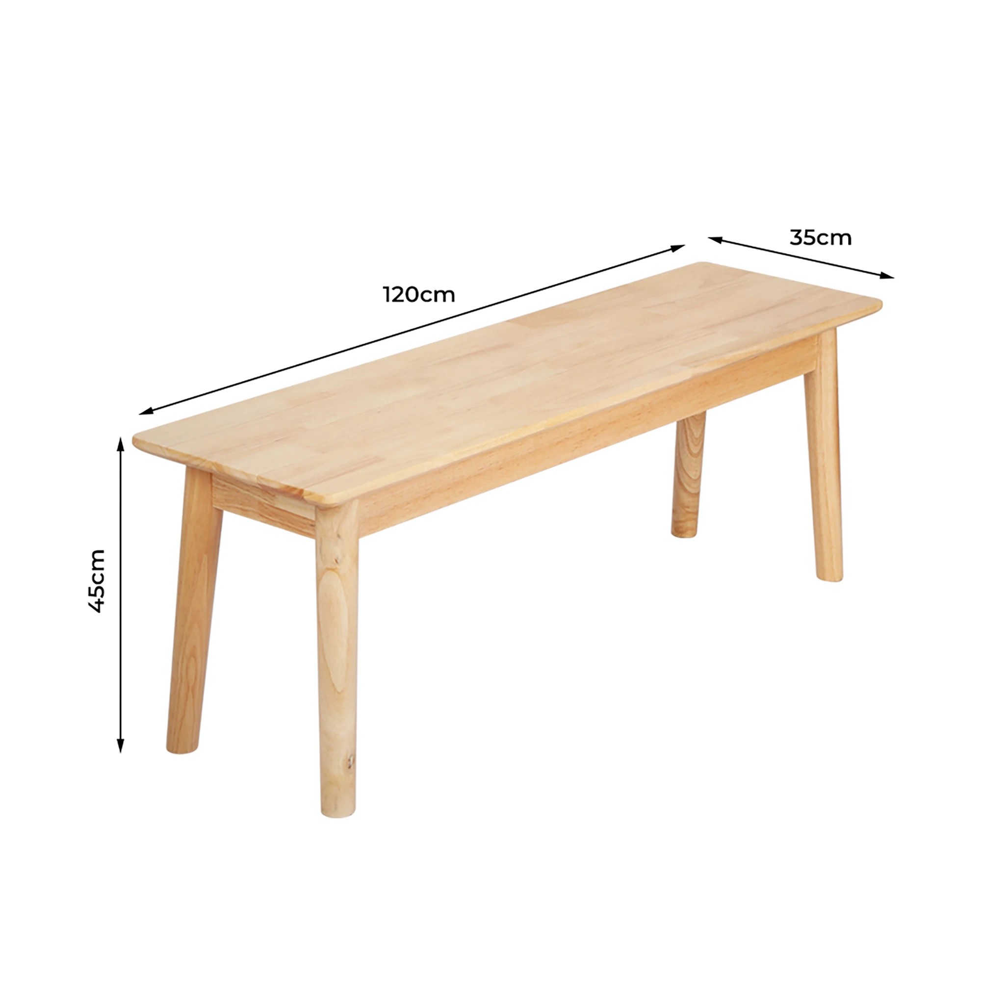 3 Levede Wooden Dining Bench Chair - Natural, 3 of 6