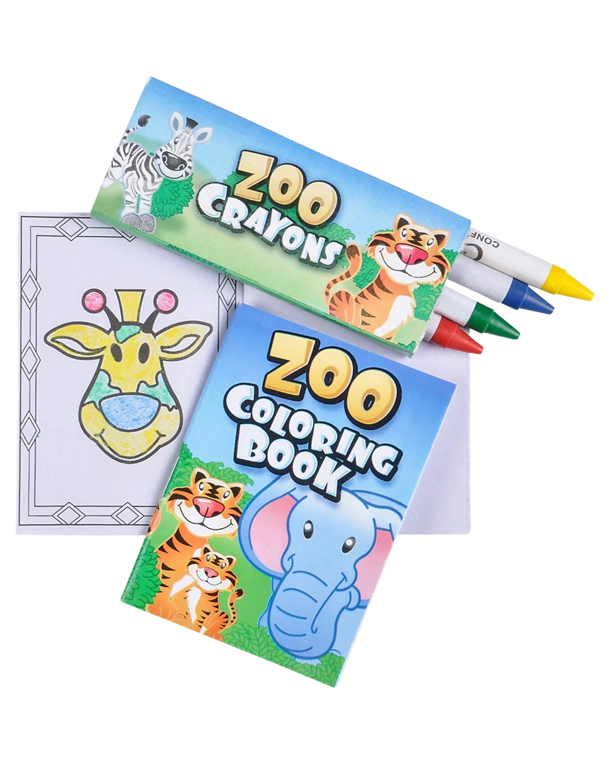 1 Partyrama Mini Zoo Animal Colouring Set Pack of 12, 1 of 1