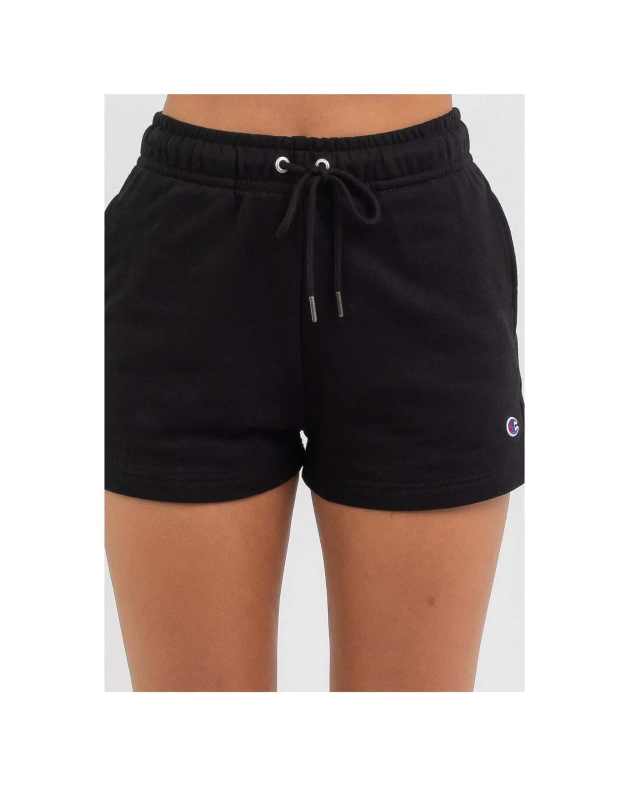 4 Champion Womens French Terry C Logo Cotton Sports Activewear Shorts - XS - Black, 4 of 4