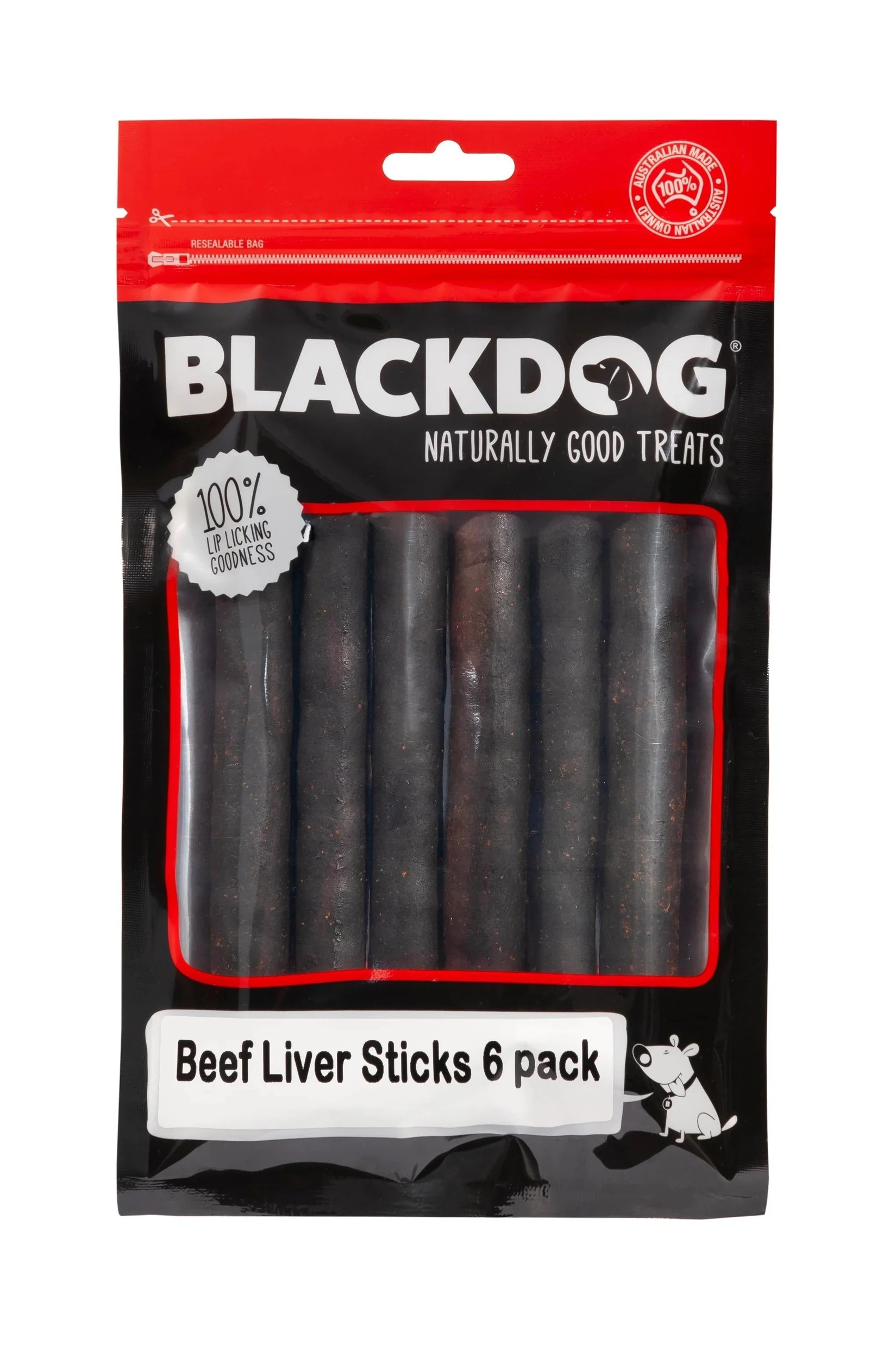 1 Black Dog 6 Pack Beef Liver Sticks Treats, 1 of 1