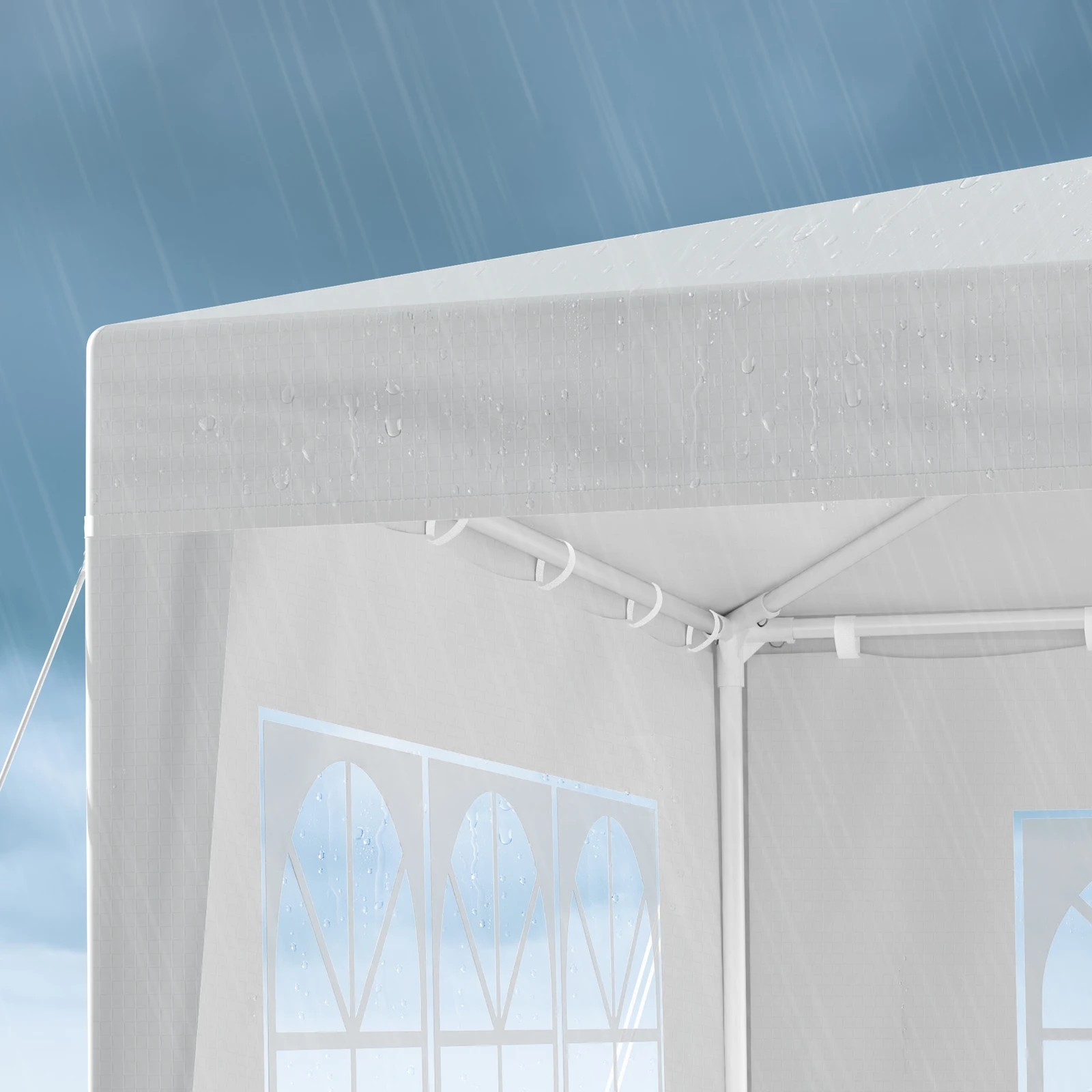 4 Alfordson Gazebo Outdoor Marquee Party Tent Camping Portable Side Wall 3x9m - White, 4 of 7