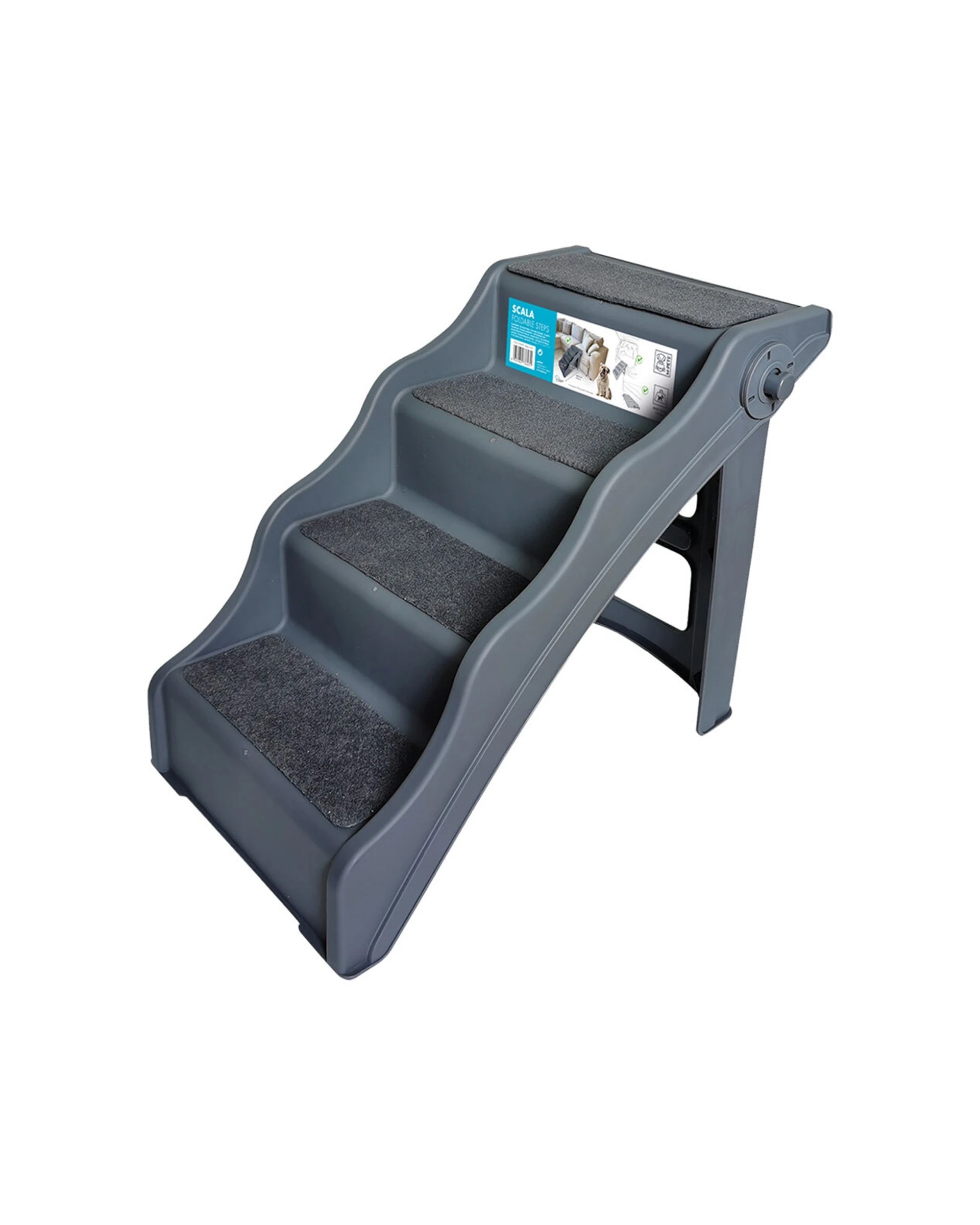1 M-pets 4-steps 58x50cm Foldable Pet Steps Indoor Stairs/portable Ladder Grey
 - Grey, 1 of 5