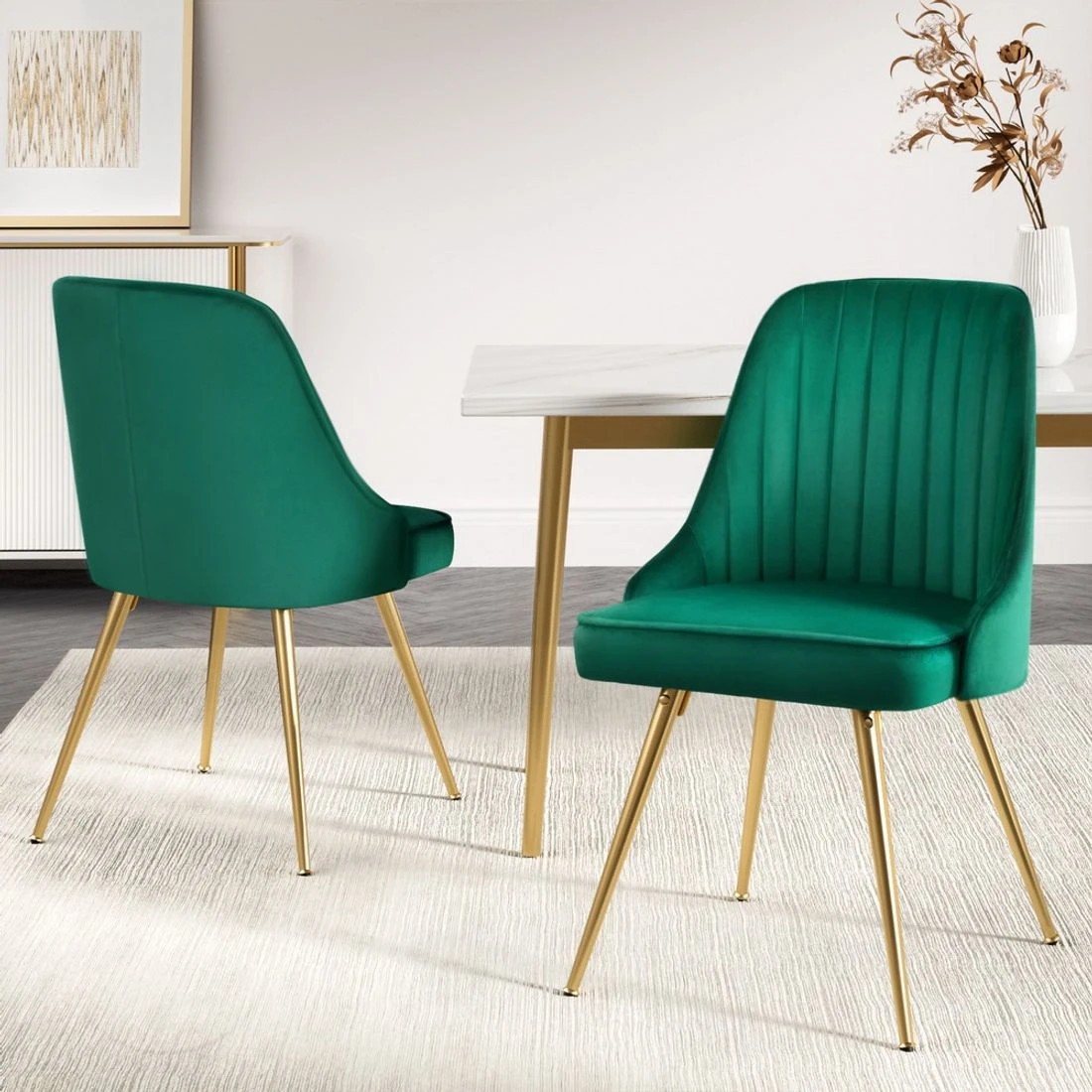 3 Artiss Dining Chairs Set of 2 - Green, 3 of 7
