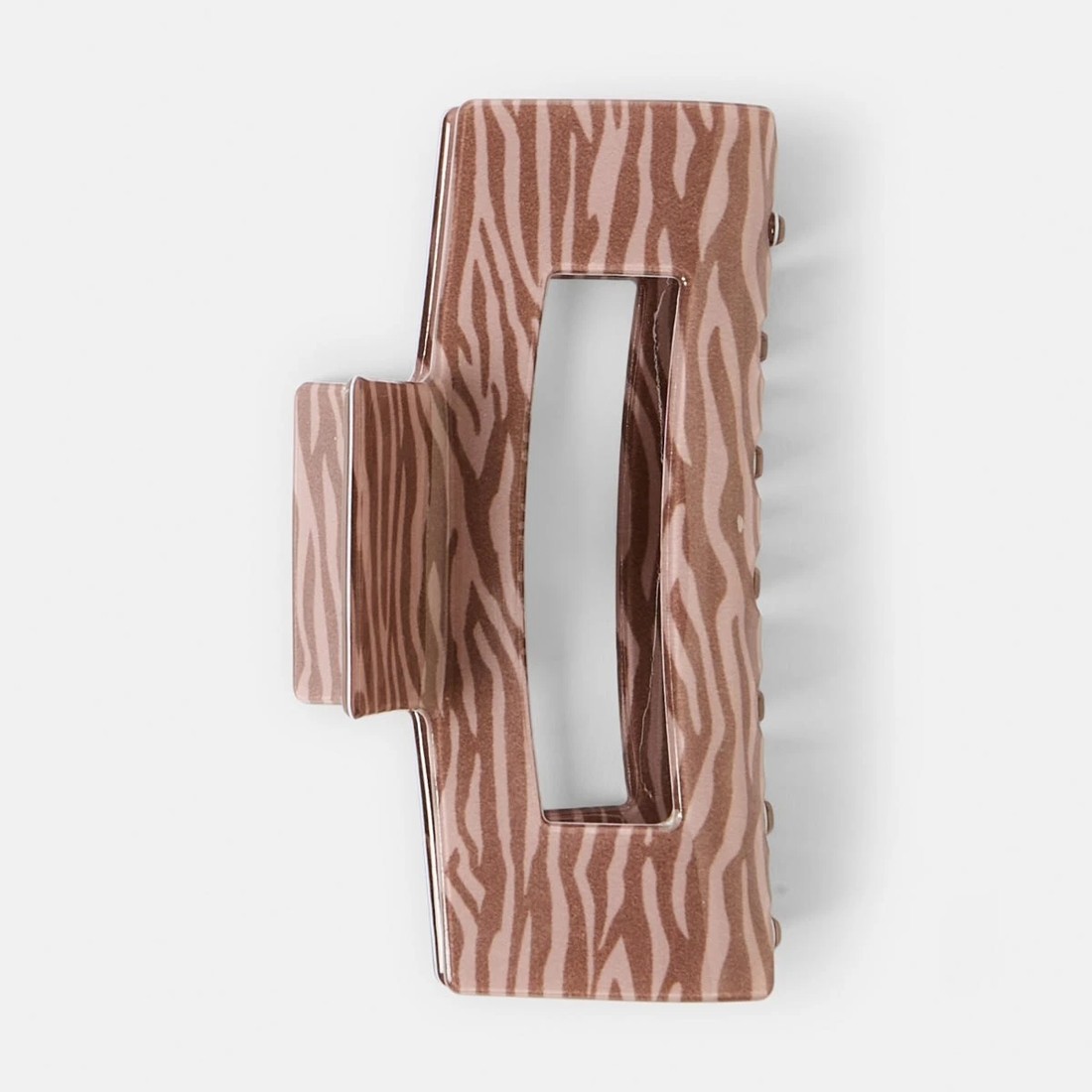 1 Rectangle Claw Hair Clip - Zebra, 1 of 4