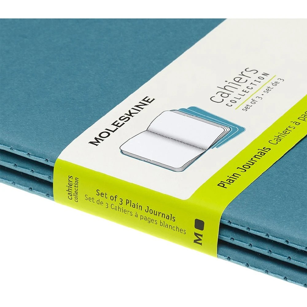 1 Moleskine Cahier Plain Notebook Blue 3 Pack, 1 of 5