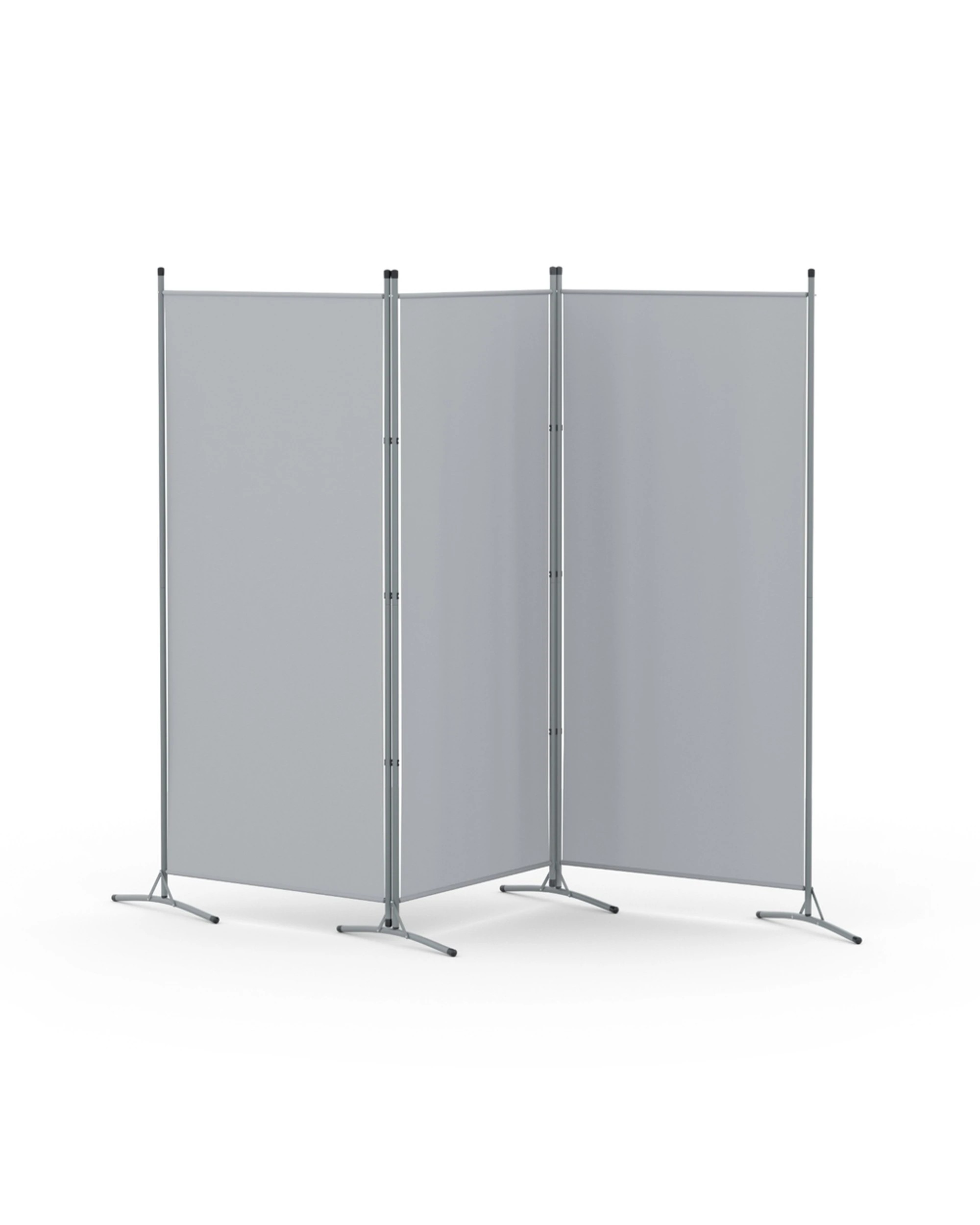 7 Artiss 3 Panel Room Divider Set of 2 Folding Privacy Screen Fabric Room Separator Partition - Grey, 7 of 7