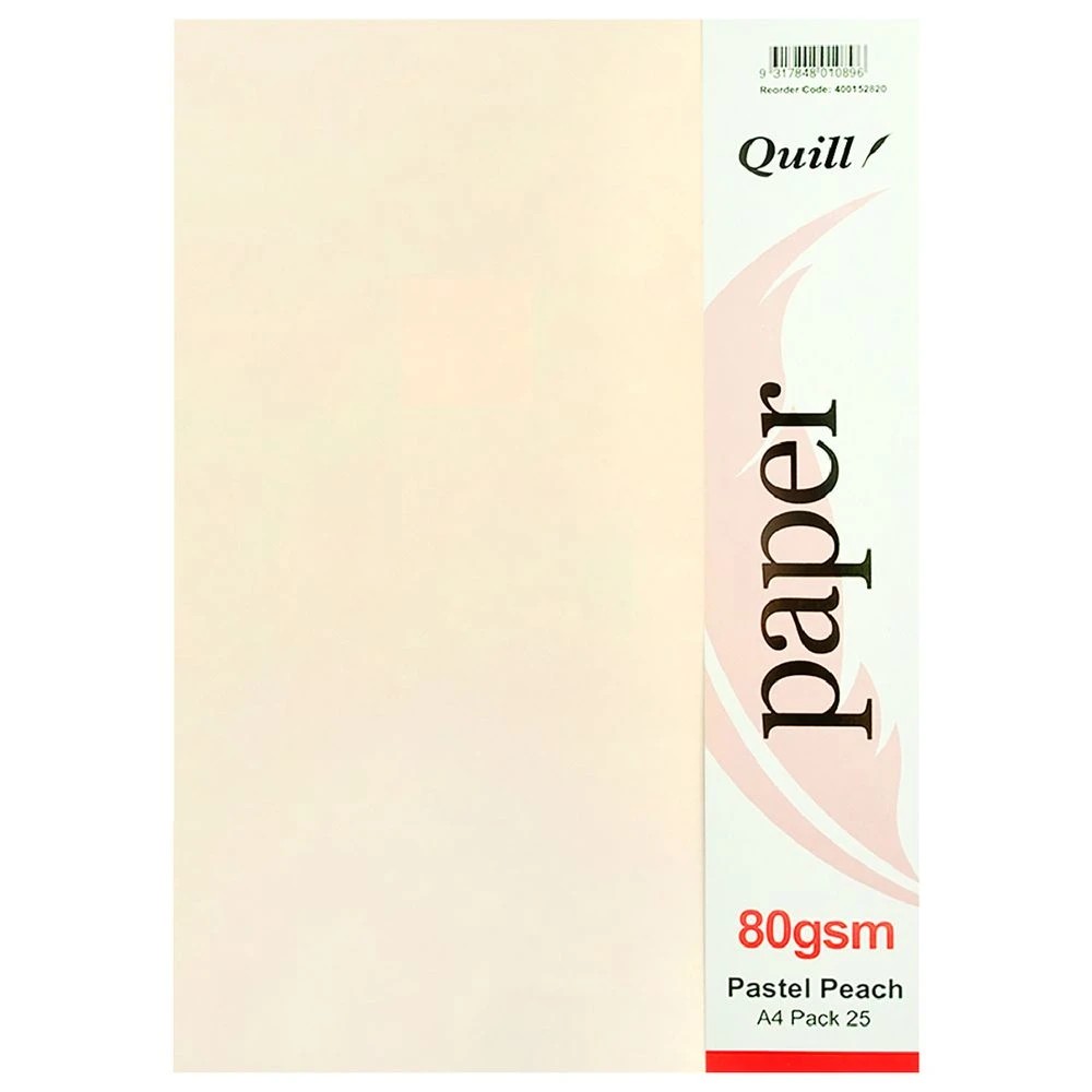 3 Quill A4 Paper 80gsm Peach 25 Pack, 3 of 3
