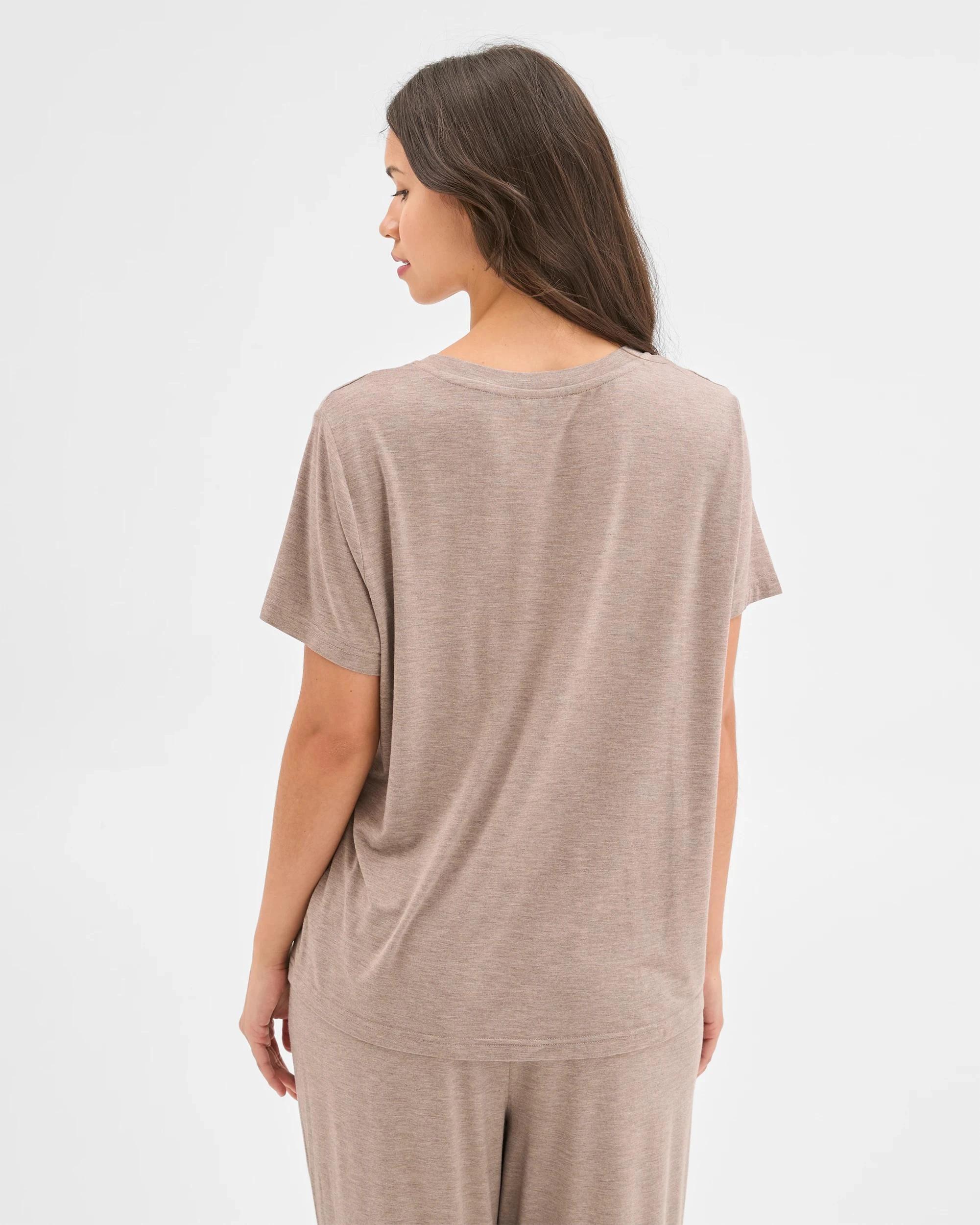 4 Target Woman Soft Comfort Bamboo V-Neck Sleep T-Shirt MUSHROOM, 4 of 6