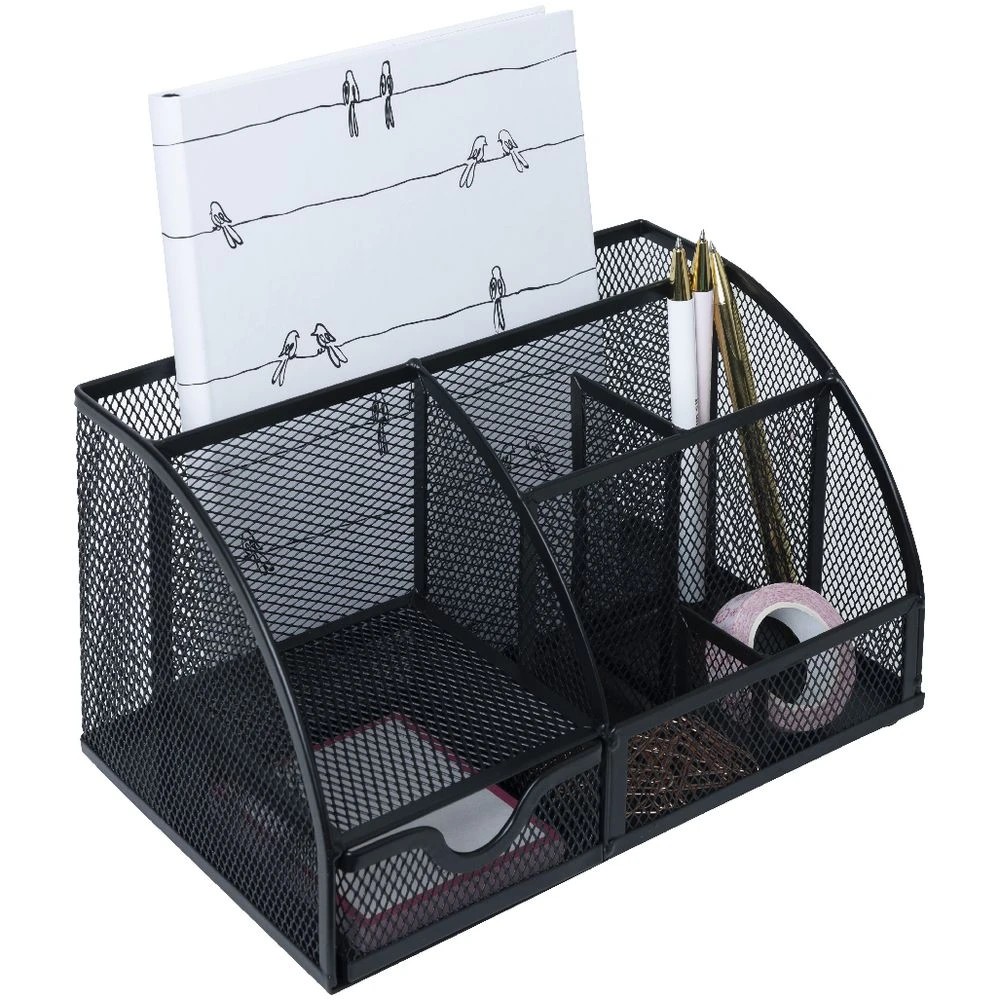 3 J.Burrows Mesh Desk Organiser Black, 3 of 3
