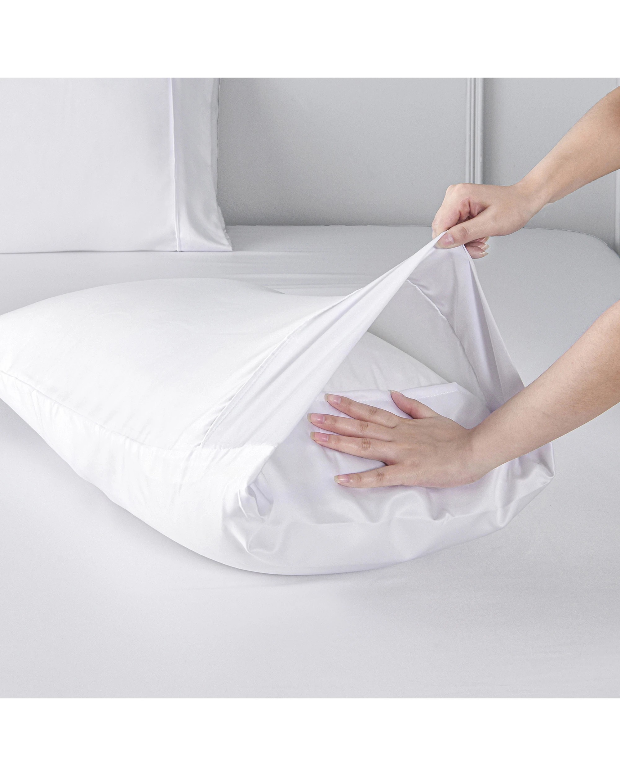 6 Dreamaker Matte Satin Standard Pillowcase Twin Pack - White, 6 of 6