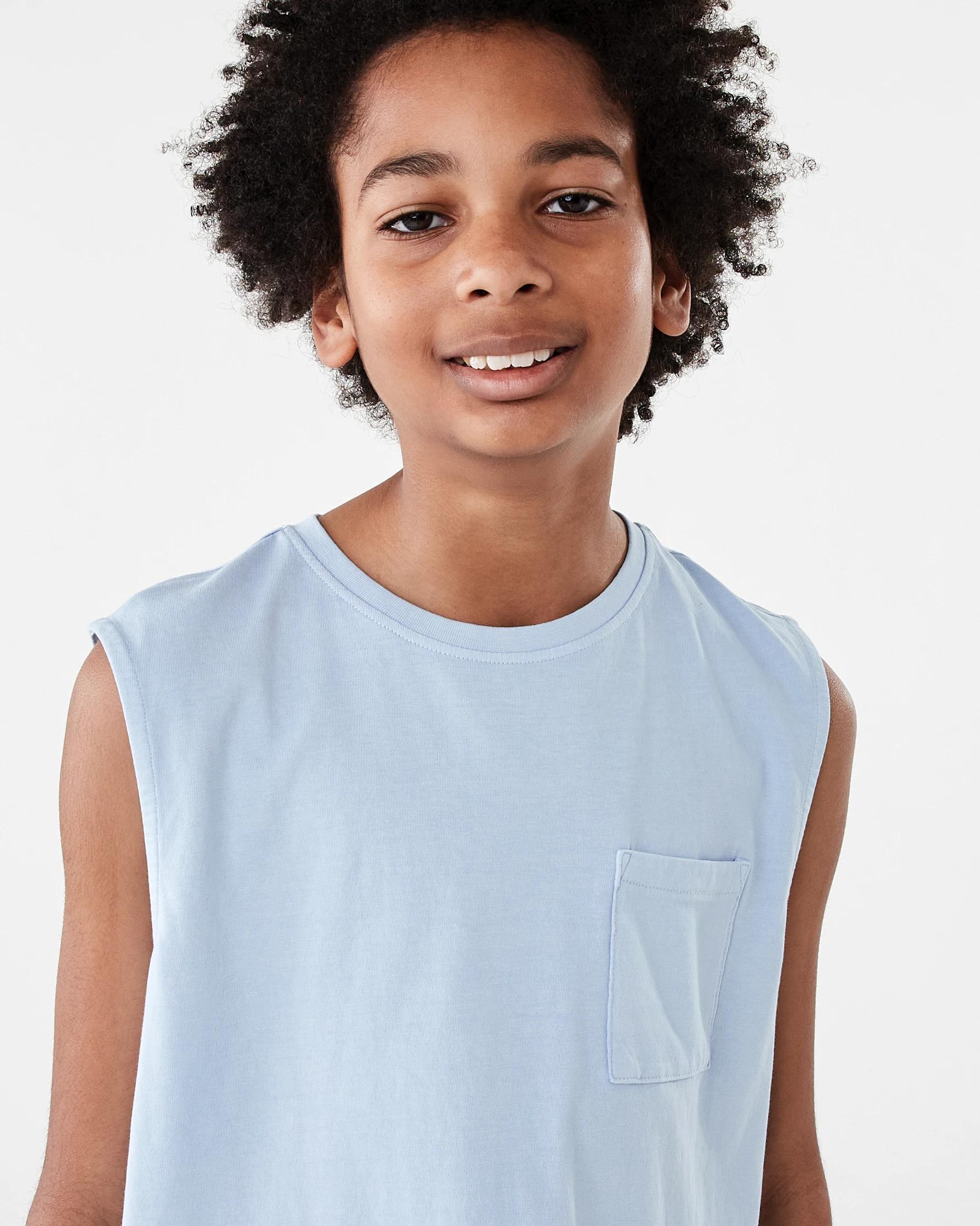 3 Sleeveless Wash Muscle Light Blue, 3 of 7