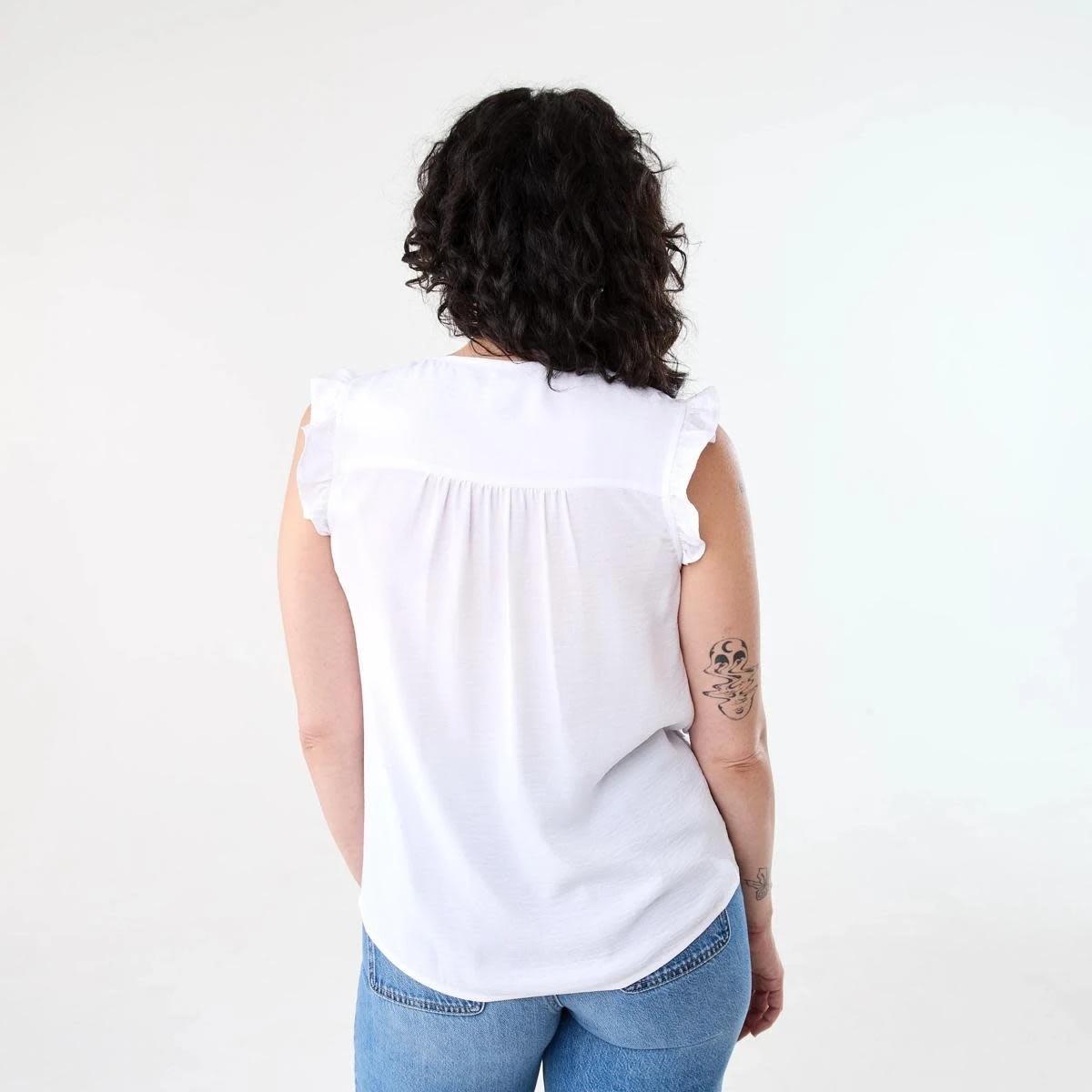 3 Sleeveless Frill Top WHITE, 3 of 6