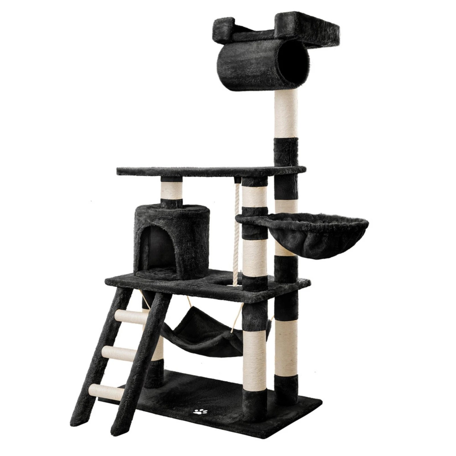 1 Beastie Cat Tree Scratching Post Scratcher Tower Condo House Furniture Wood 141CM - Black, 1 of 6