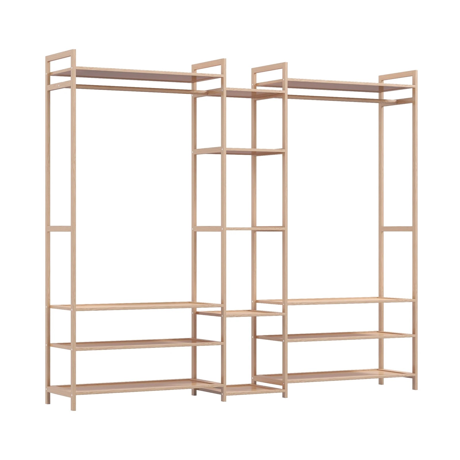 9 Milano Décor Multifunctional Bamboo Clothes Rack Storage Stand Organiser - Brown, 9 of 10