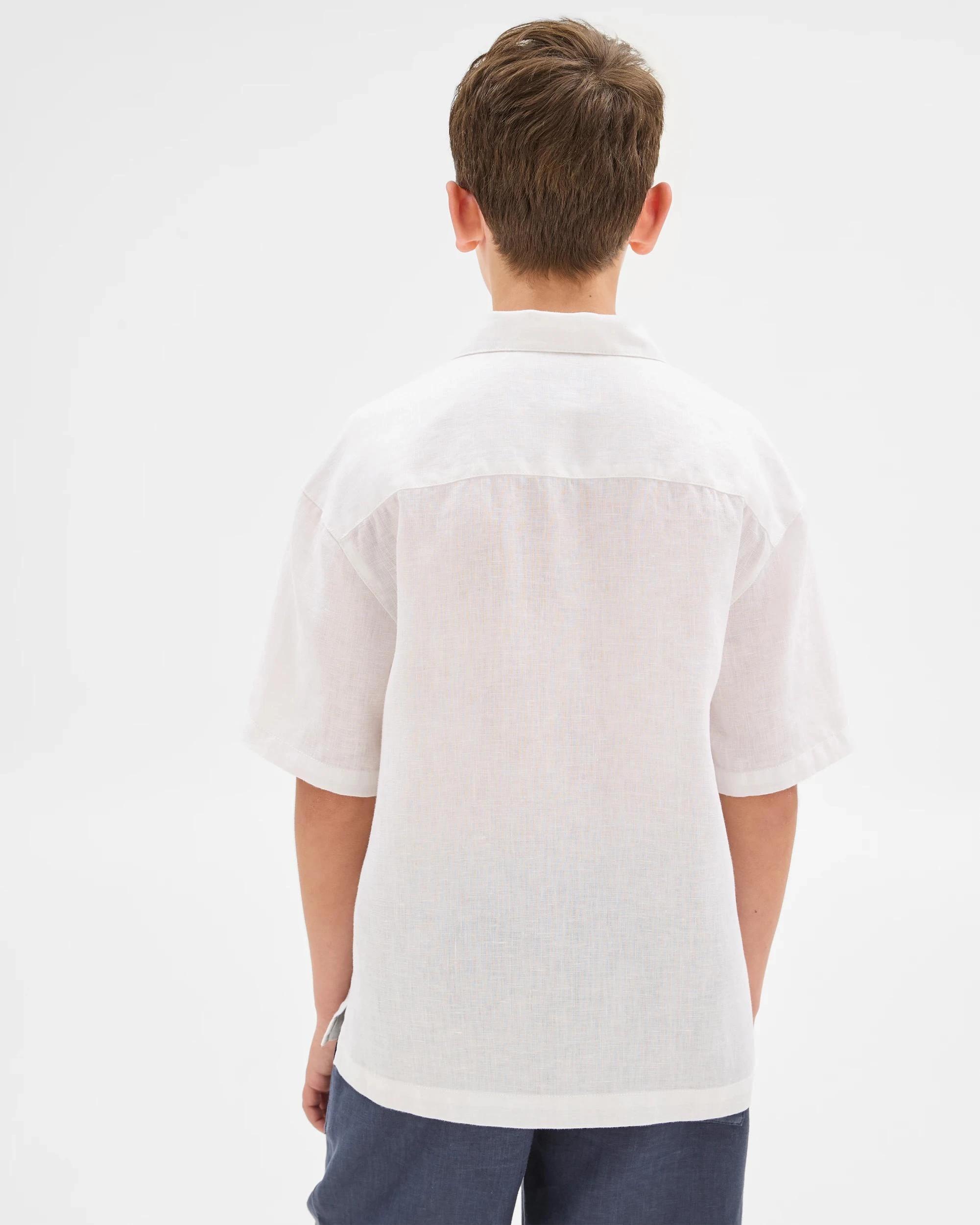 4 Target European Linen Short Sleeve Shirt WHITE, 4 of 6