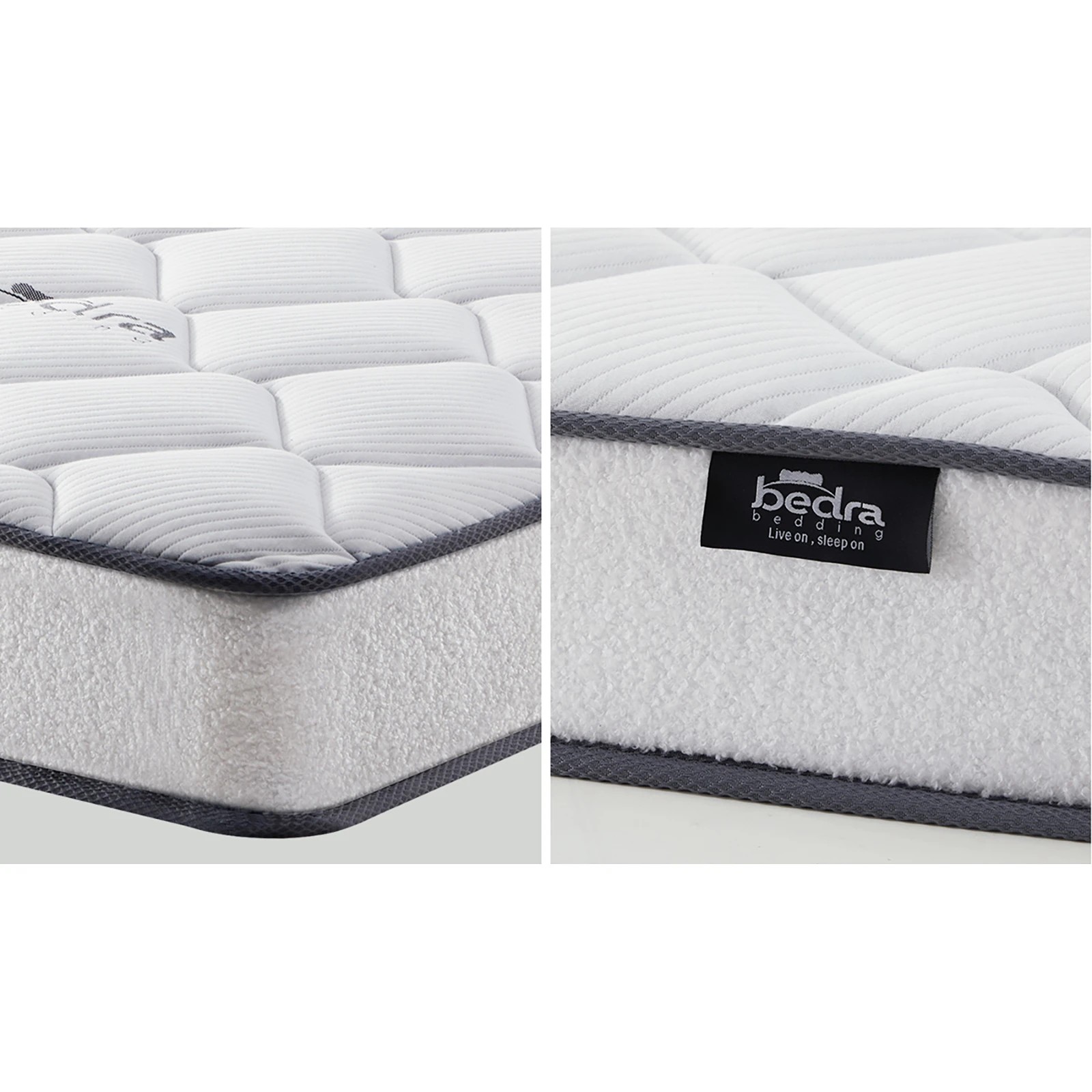 2 Bedra Bedding Single Mattress Bonnell Spring Bed Boucle Fabric 16cm
 - White, 2 of 2