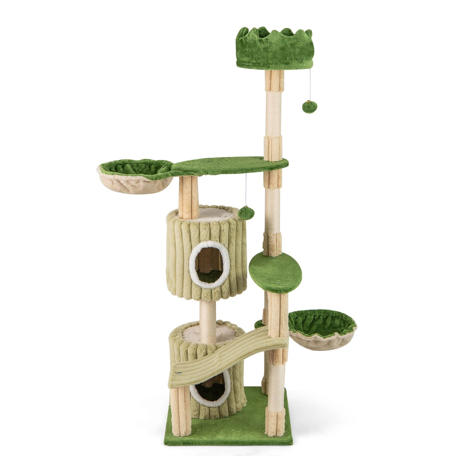 1 Costway 1.6M Cat Tree Tower Kitten Cando House w/Sisal Scratching Post, 1 of 5