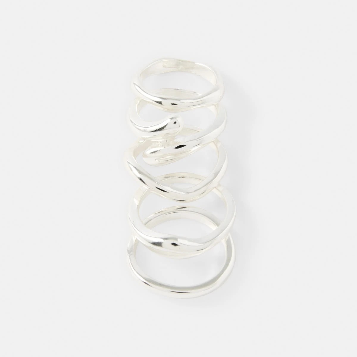 1 5 Pack Teardrop Rings - Silver Tone, 1 of 5